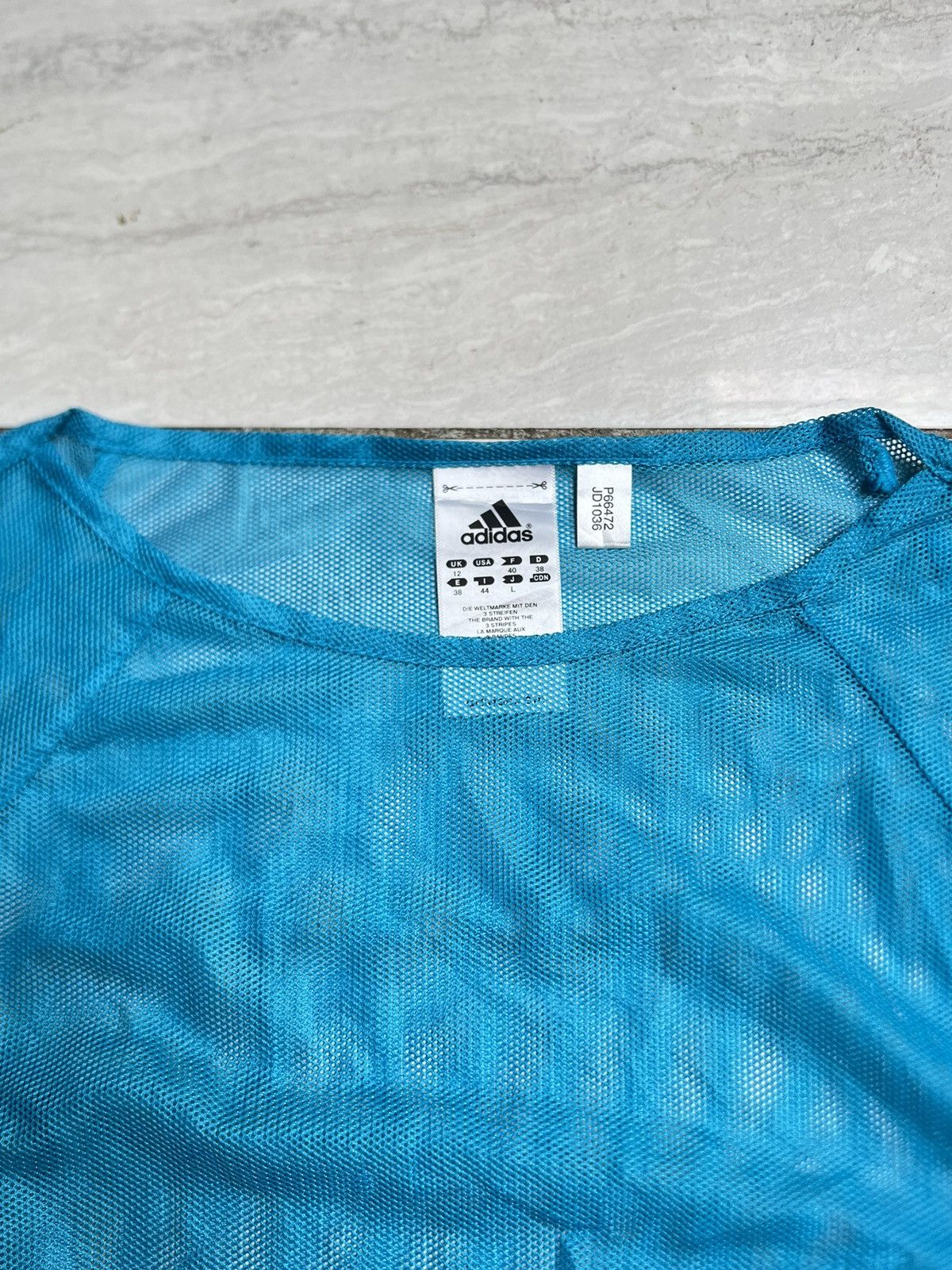 Adidas ADIDAS Blue Mesh T-shirt Size US XS / EU 42 / 0 - 10 Thumbnail