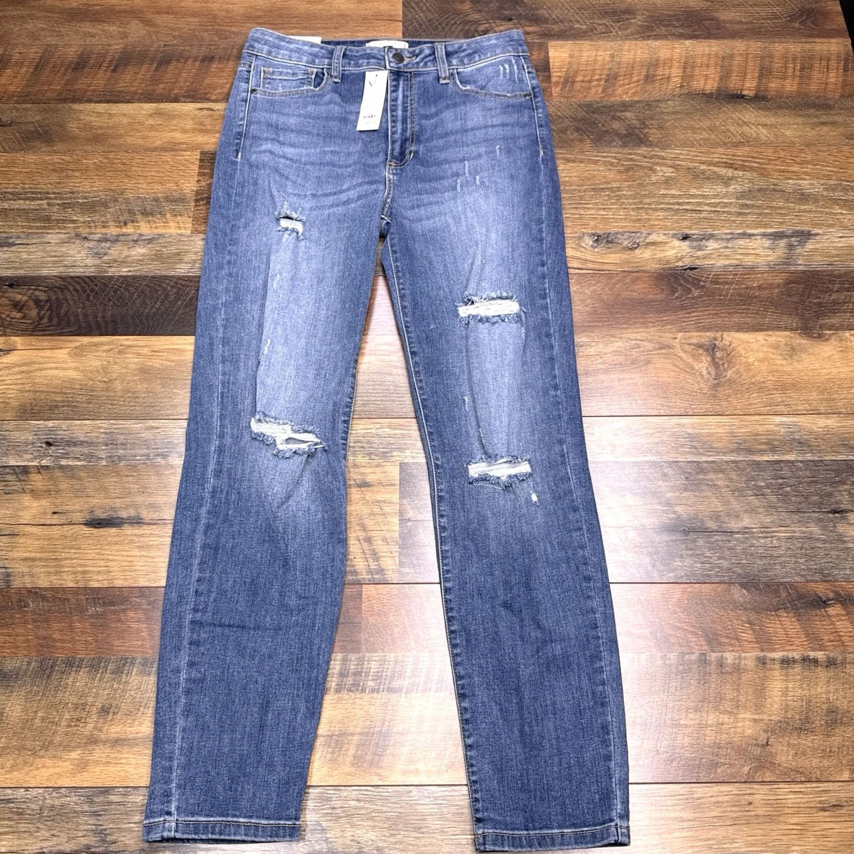 Vintage Harper Heritage Straight Jeans Womens 28 Heavy Distressed Stretch New Size 28" / US 6 / IT 42 - 2 Thumbnail