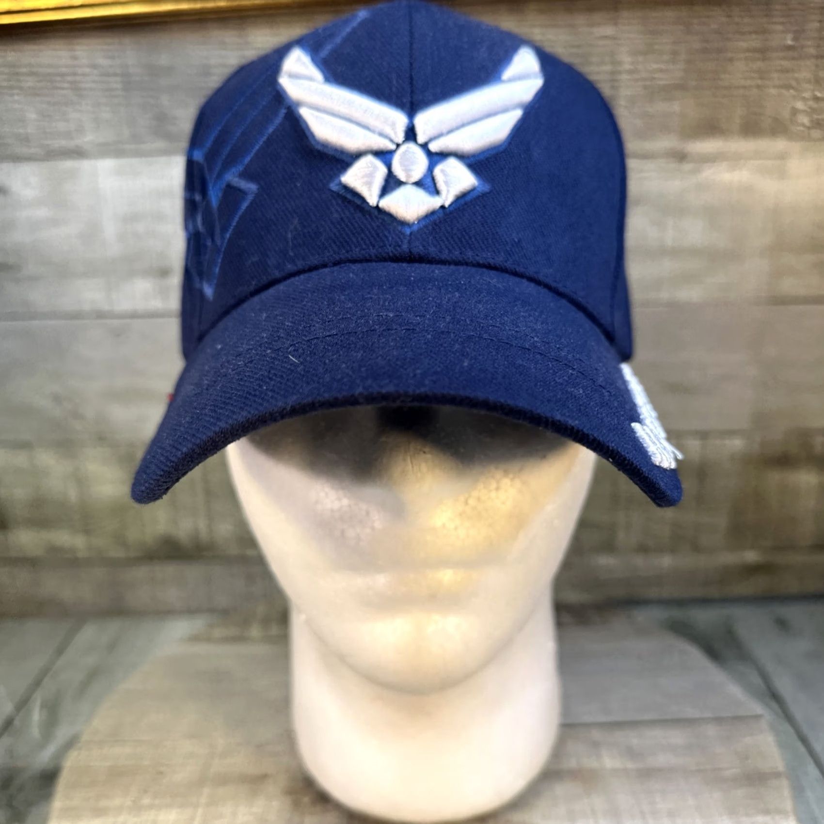 Vintage U.S. Air Force Hat Blue Embroidered Logo Adjustable Military Cap USAF Men's One Size Baseball Cap Size ONE SIZE - 2 Thumbnail