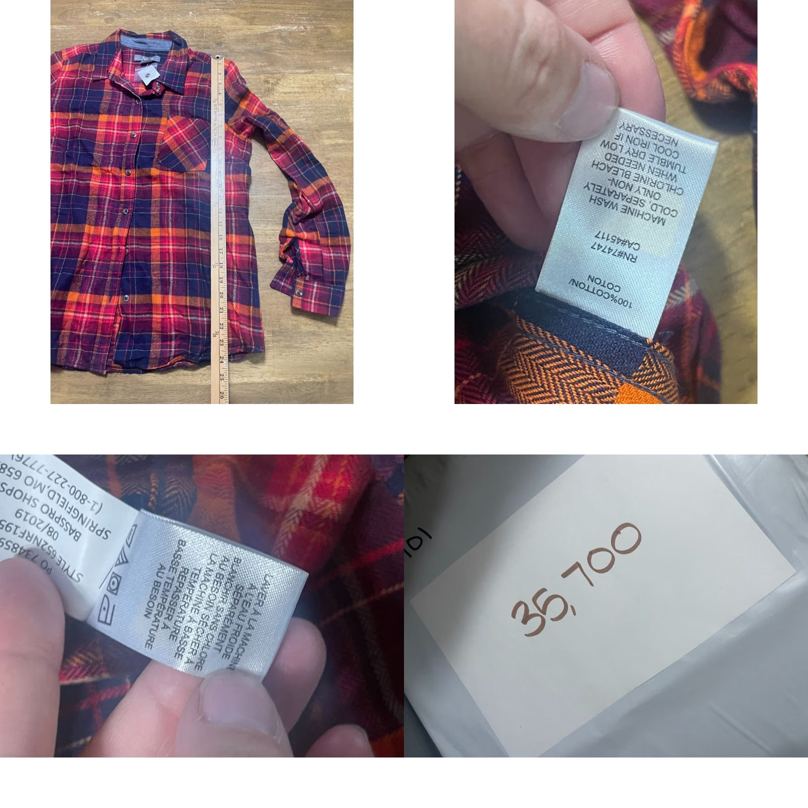Vintage VINTAGE? No. Naturals Reflections Shirt, Women's Size Small, Red Blue, Plaid, Button Up Size S / US 4 / IT 40 - 8 Thumbnail