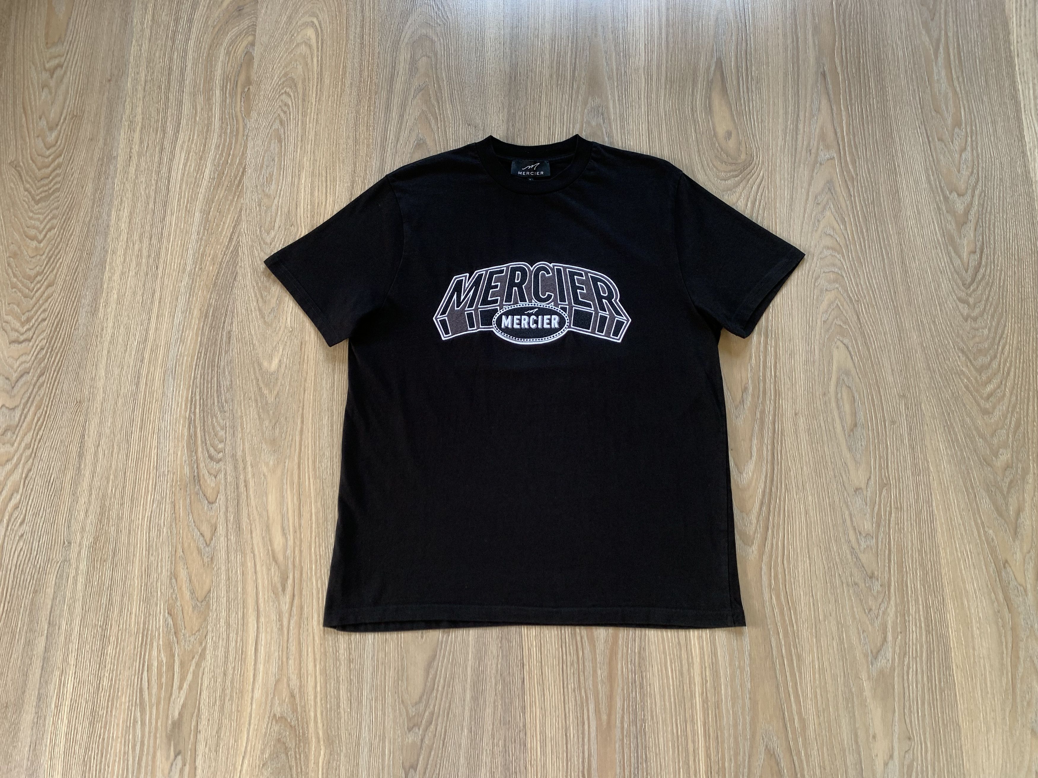 Baume & Mercier Mercier Mens Cotton Black Embroidered Big Logo T Shirt Size US L / EU 52-54 / 3 - 1 Thumbnail