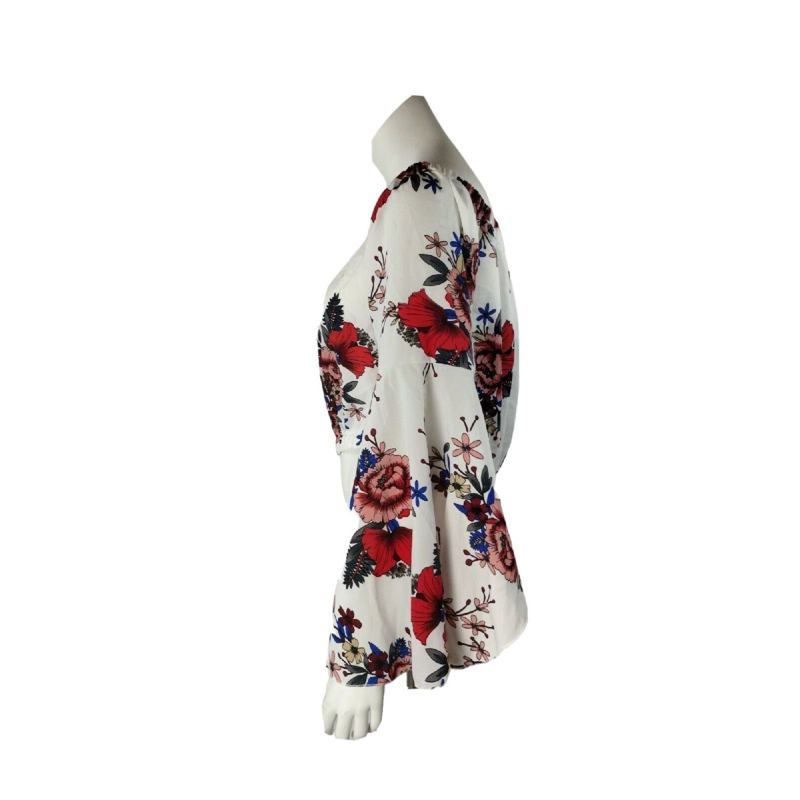 Other Florens Womens 1X Floral Print Off the Shoulder Bell Sleeve Size XL / US 12-14 / IT 48-50 - 6 Thumbnail