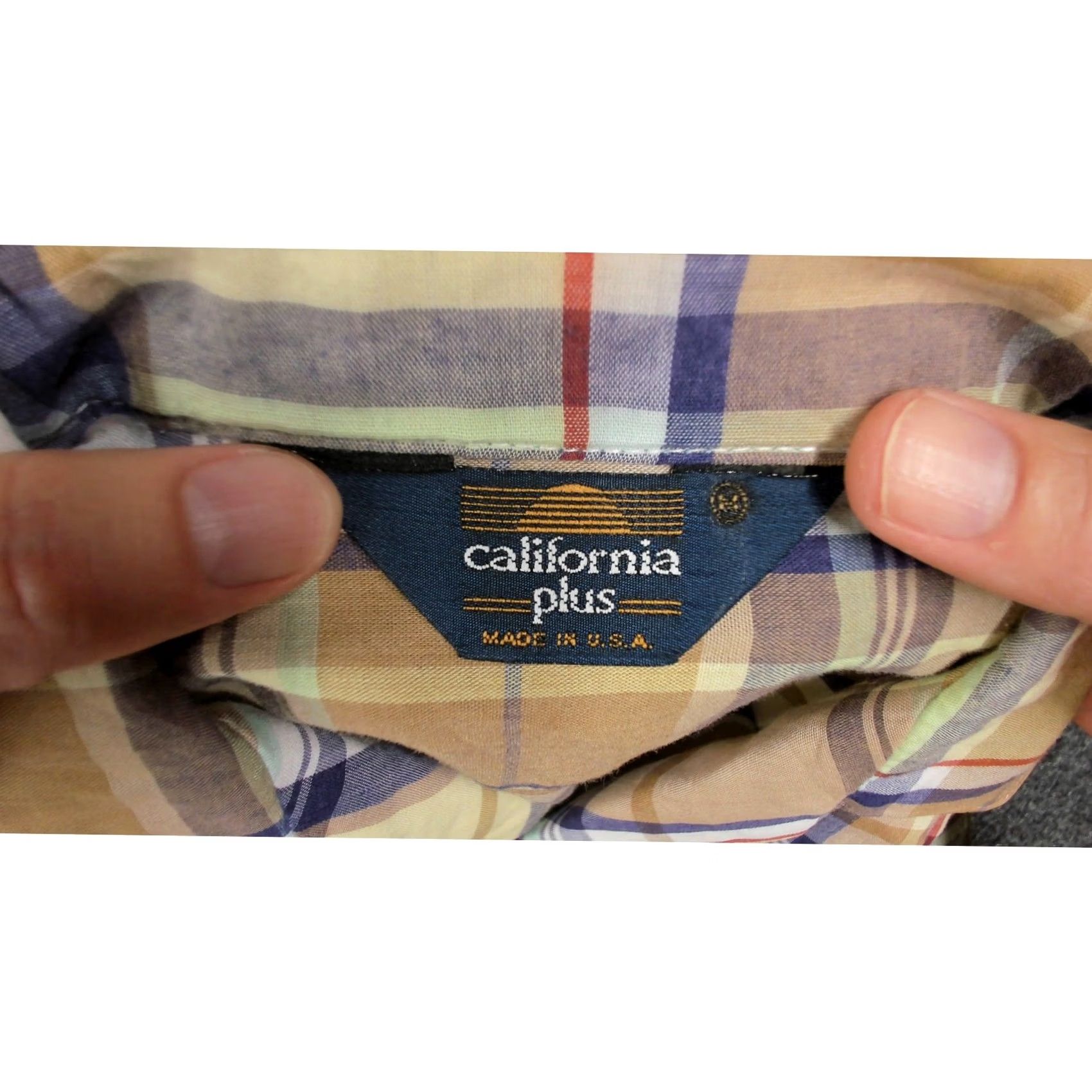 Vintage Vintage California Plus Camp Collar Shirt Mens M Oversized Boxy Plaid 70s Short Sleeve Cotton Polyester Beige Pattern Casual Retro 70s Mens Size US M / EU 48-50 / 2 - 5 Thumbnail