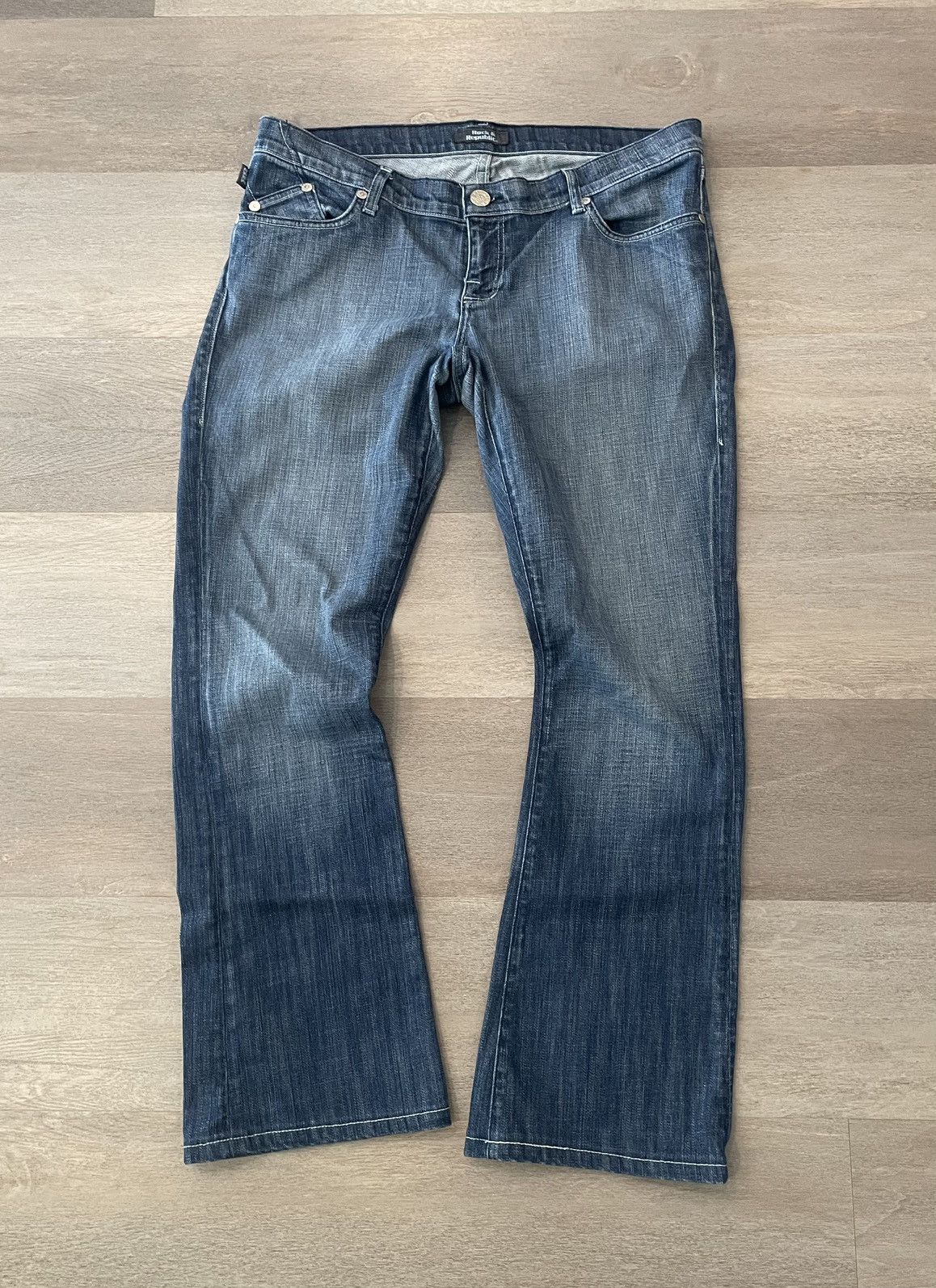 Rock Revival × Vintage Vintage Y2K Rock & Republic Back Patch Denim Jeans - 36 x 30 Size US 36 / EU 52 - 1 Thumbnail