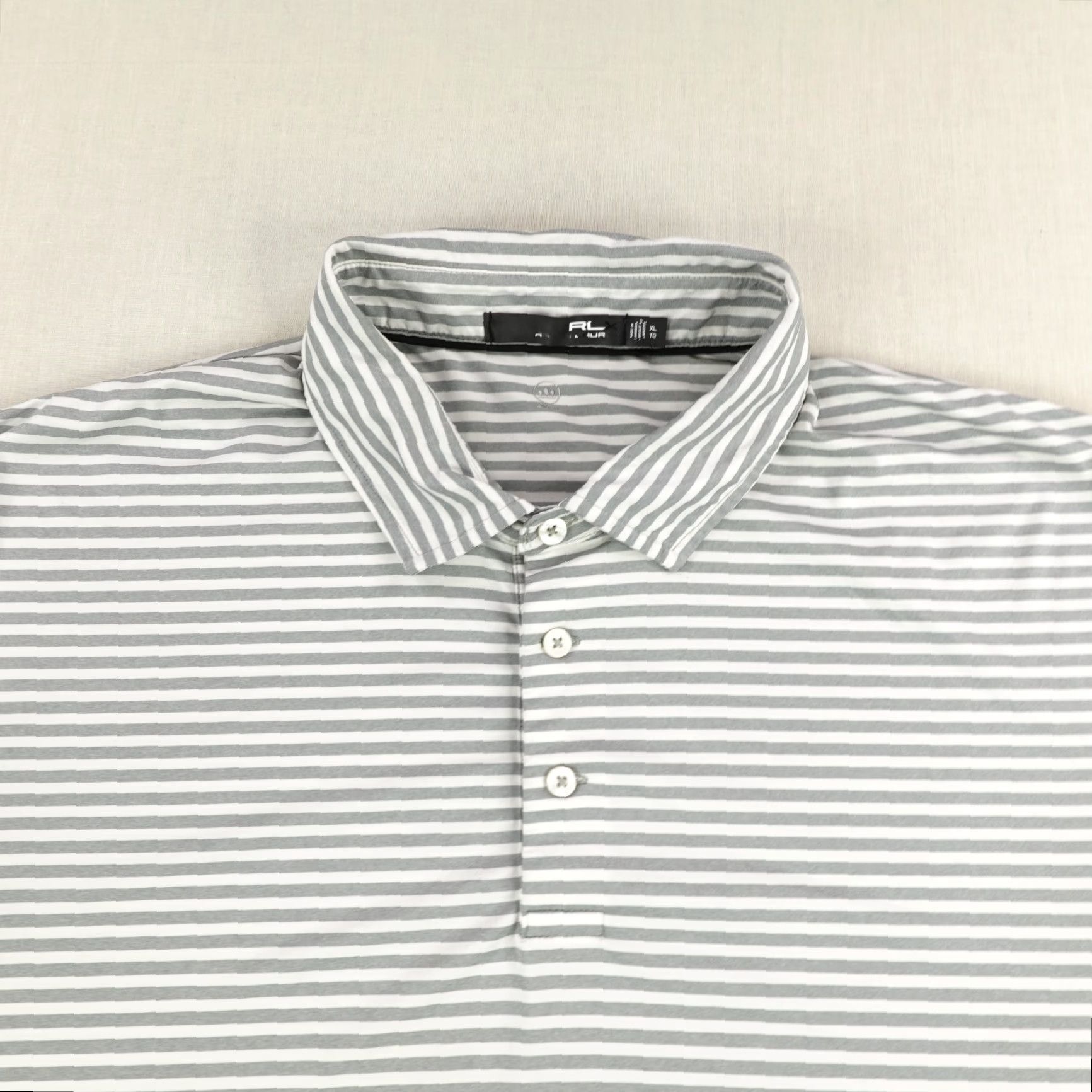 Ralph Lauren Ralph Lauren Polo Shirt Mens XL Gray White Stripes RLX Performance Golf Flex Size US XL / EU 56 / 4 - 2 Thumbnail