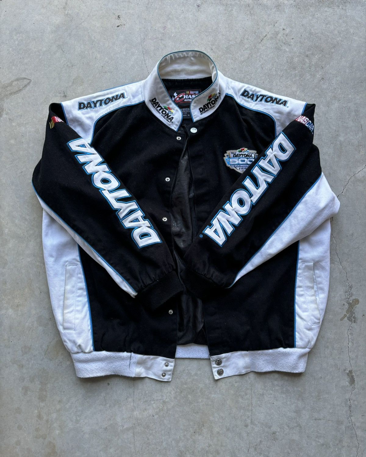 Image of Chase Authentics Vintage Daytona 500 2010 Jacket in Black, Men's (Size XL)