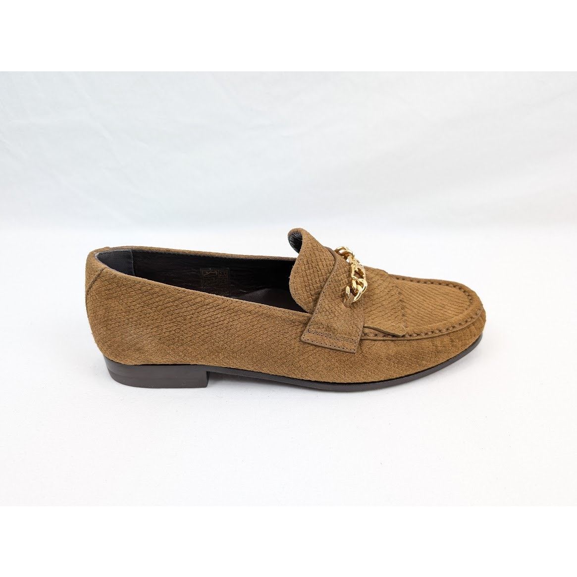 Celine o1rshd1 Lizard Stamped Suede Calfskin Loafers in Tan Size US 7 / EU 40 - 2 Thumbnail