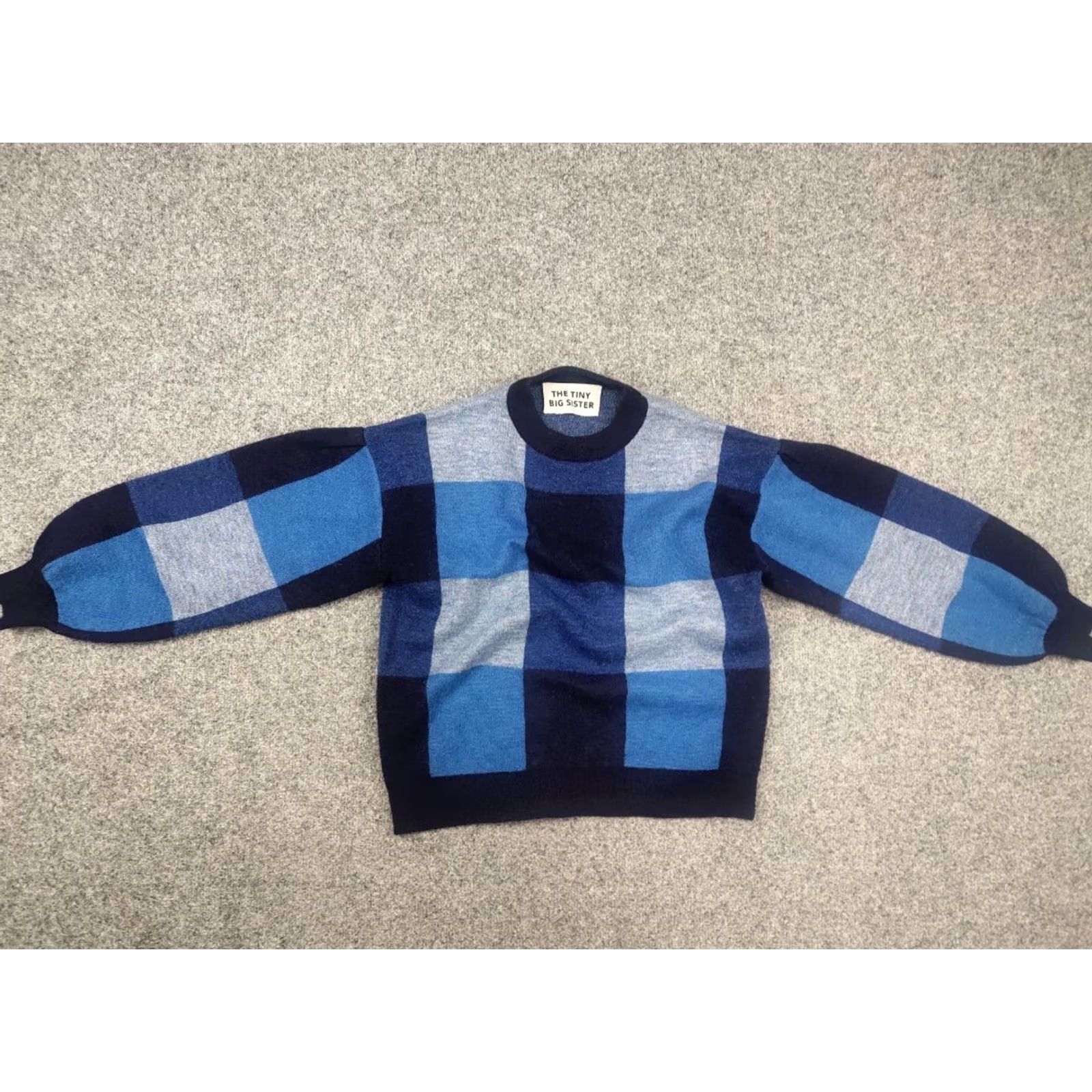 Vintage VINTAGE The Tiny Big Sister Design Wool Mohair Blend Blue pattern Sweater wide sleeves Size S / US 4 / IT 40 - 5 Thumbnail