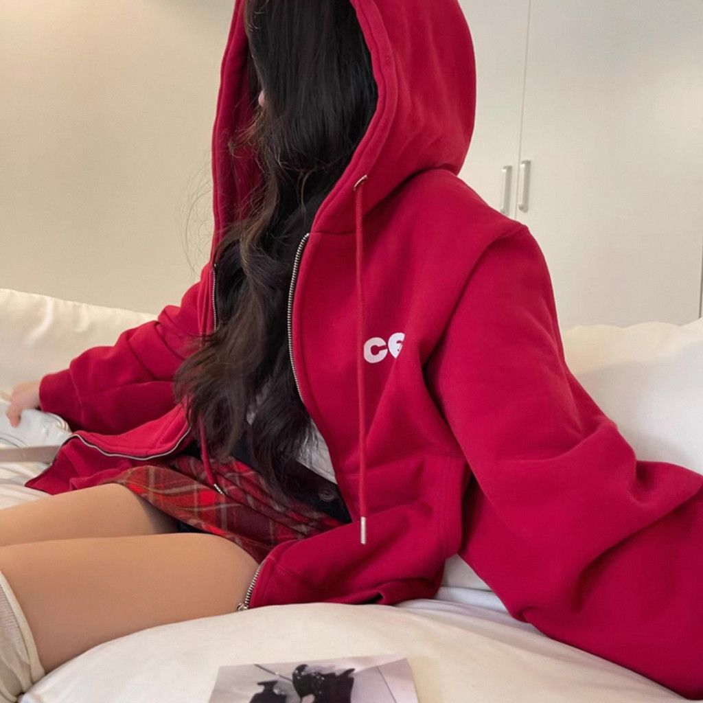 Nike CEC Oversized Unisex Burgundy Full-Zip Hoodie Size L / US 10 / IT 46 - 3 Thumbnail