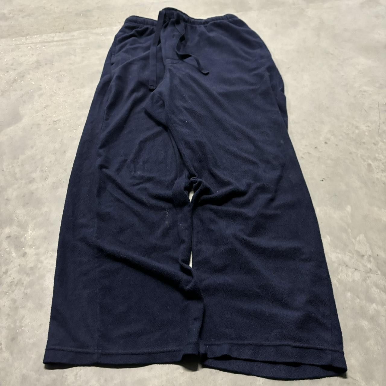 Japanese Brand × Vintage Crazy Vintage Y2K/2000s Baggy Navy Blue Fleece Comfy Skater Essential Sweatpants! Size US 34 / EU 50 - 3 Thumbnail