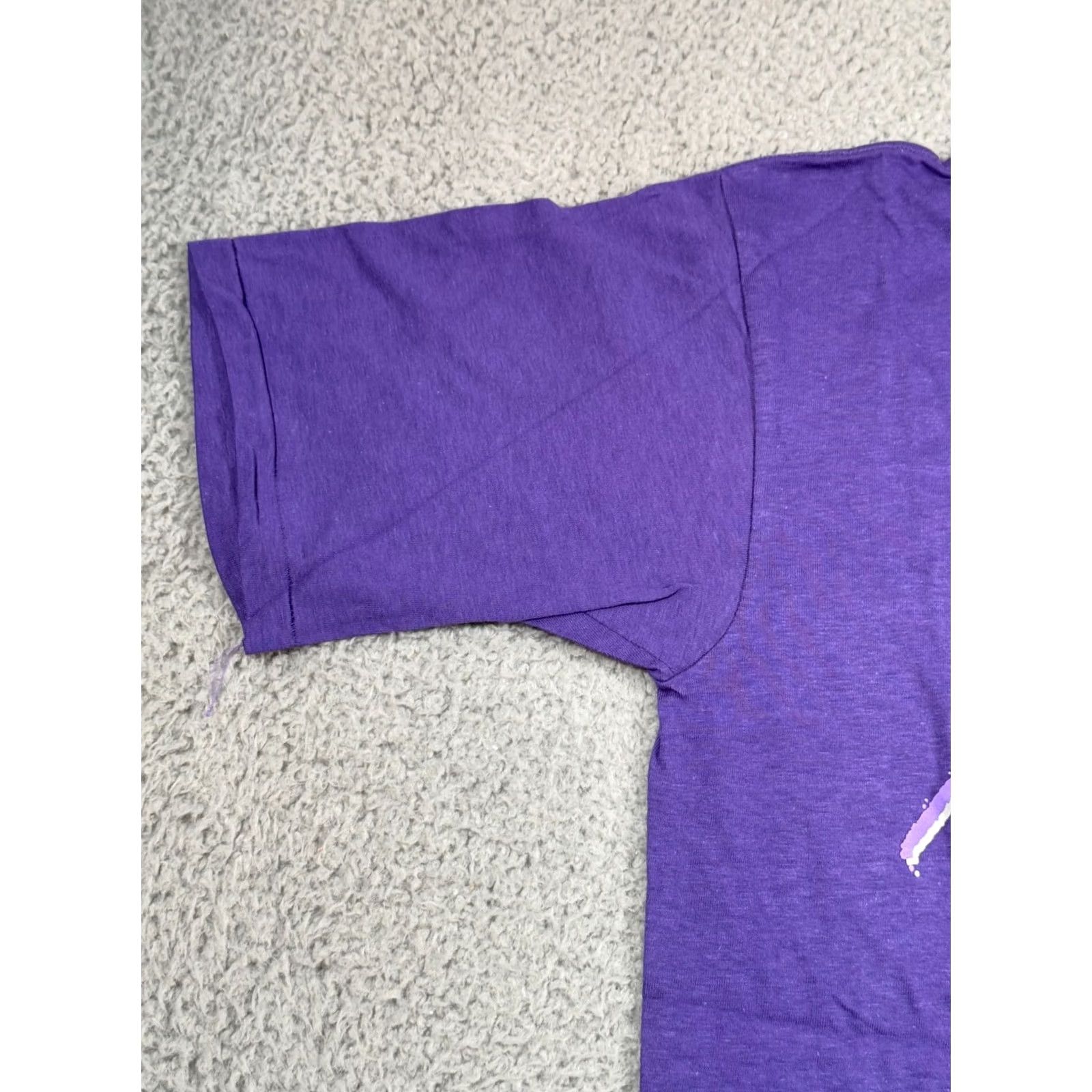 Vintage VINTAGE No Guts No Glory Shirt Mens Large Purple Raised Lettering Single Stitch 90s Size US L / EU 52-54 / 3 - 4 Thumbnail