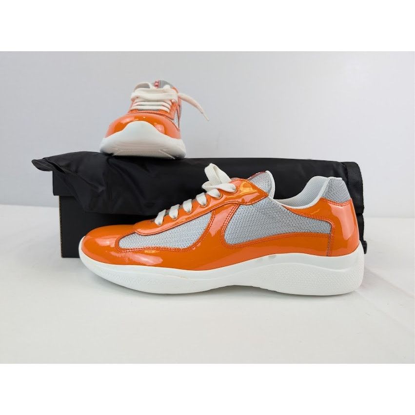 Prada o1rshd1 America's Cup Vernice Bike Sneakers in Papaya Arge Size US 9 / EU 42 - 19 Thumbnail