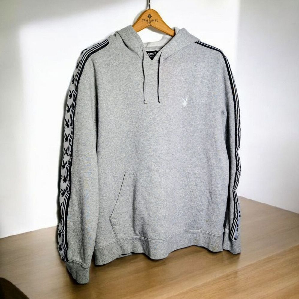 Pacsun × Playboy PLAYBOY X Pacsun Sz M Gray and Black Hoodie Sweatshirt with Size US M / EU 48-50 / 2 - 1 Thumbnail