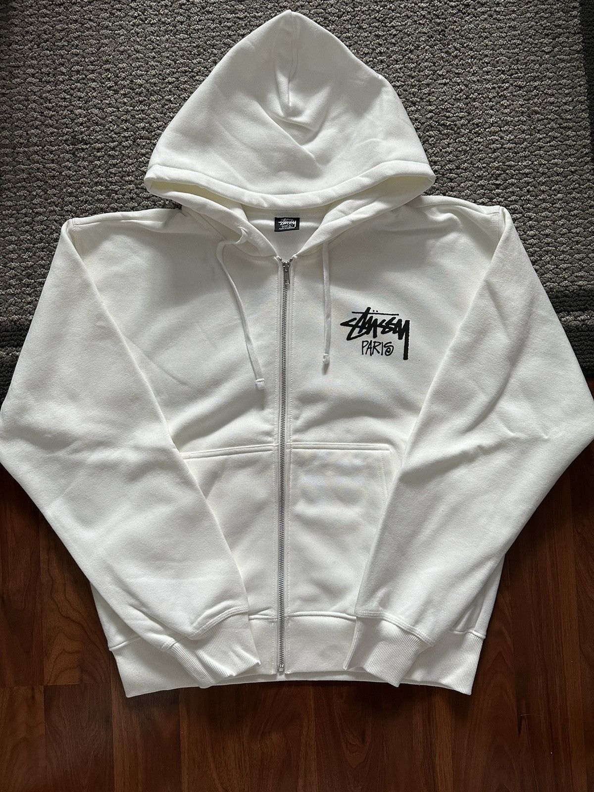 トップス Stussy hoodie white Stussy Zip-up Hoodie in Black | Sale Up To 85% Off
