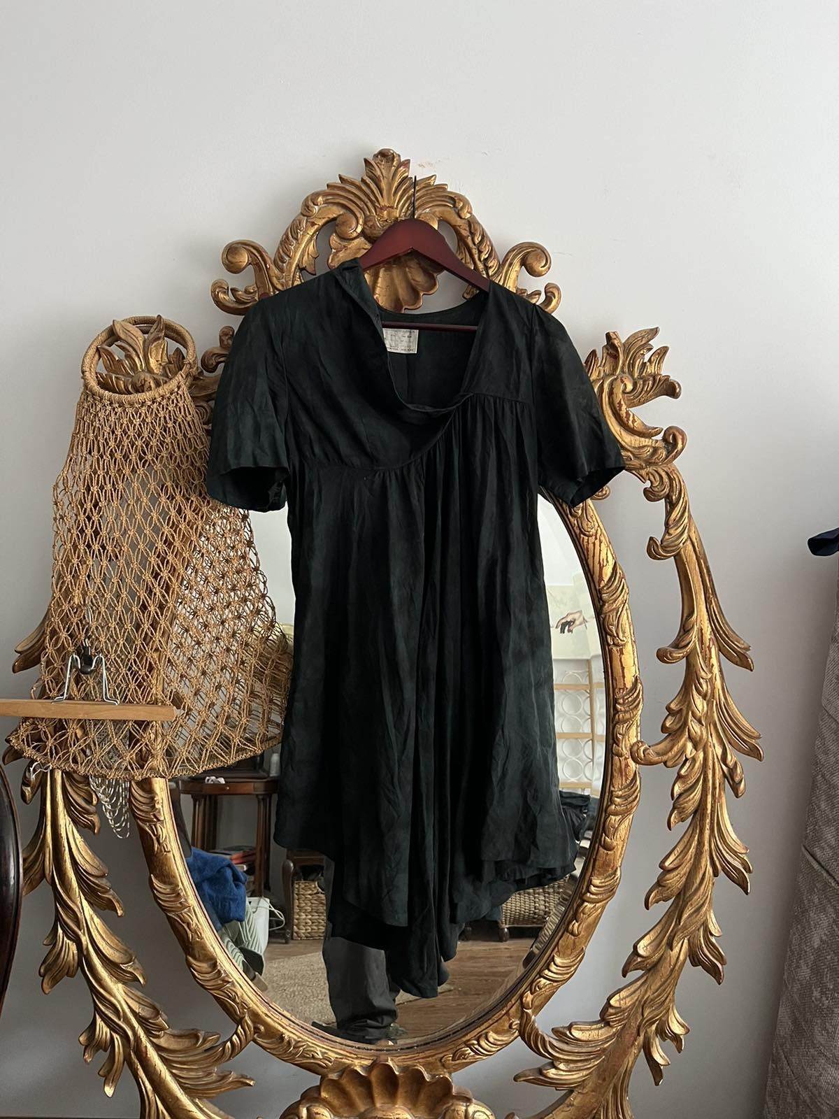 Allsaints Allsaints Dellal midi Black dress checkered cupro Size S / US 4 / IT 40 - 1 Thumbnail