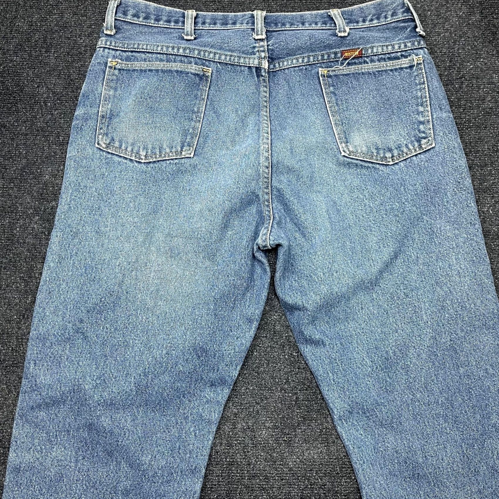 Denime Vintage Rustler Jeans Mens 36x30 Blue Medium Wash Denim Straight Leg USA Casual Mens Size US 36 / EU 52 - 4 Thumbnail