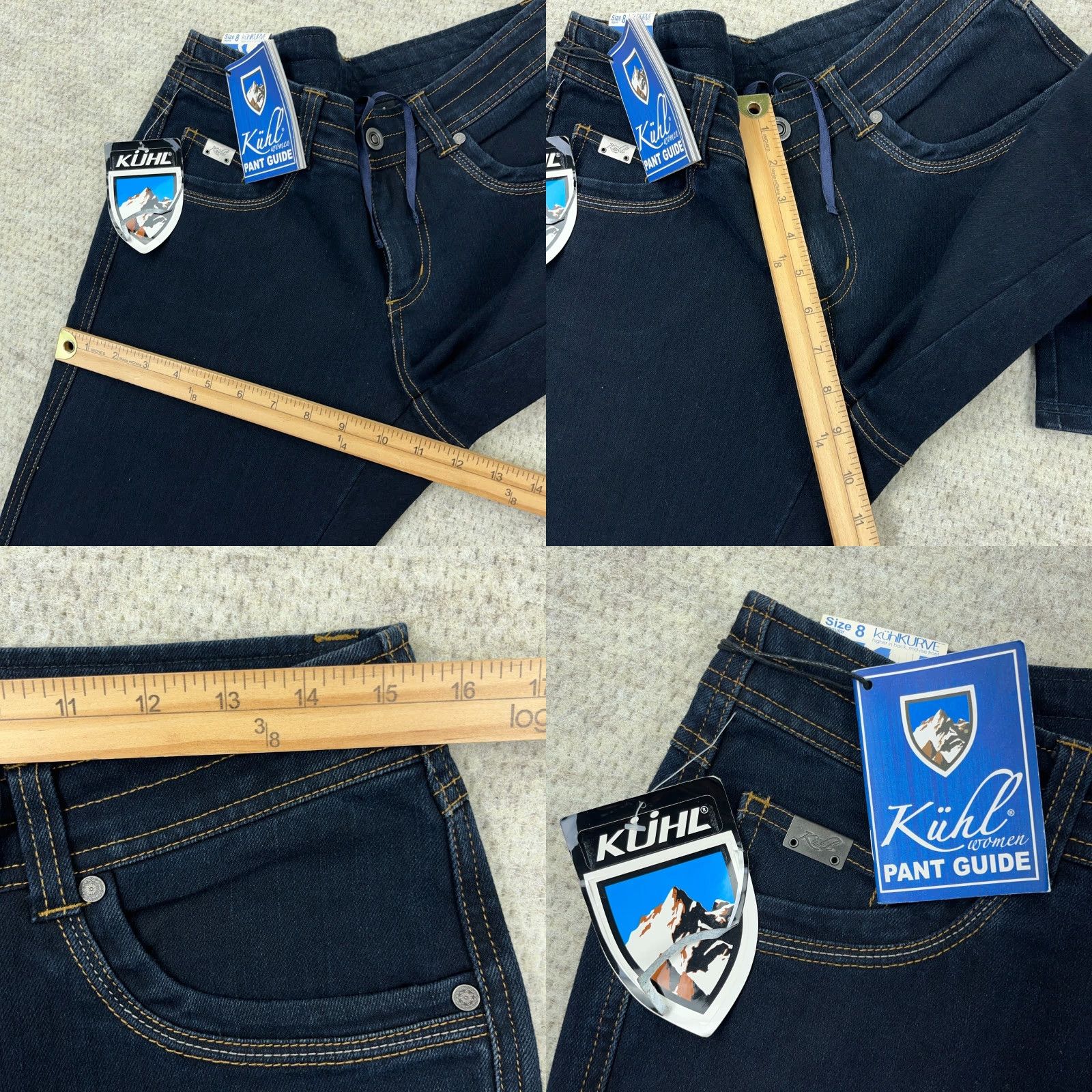 Denime Kuhl Quinn Jeans Women 8 Straight Leg Dark Wash Blue Denim Hiking Size 30" / US 8 / IT 44 - 8 Thumbnail