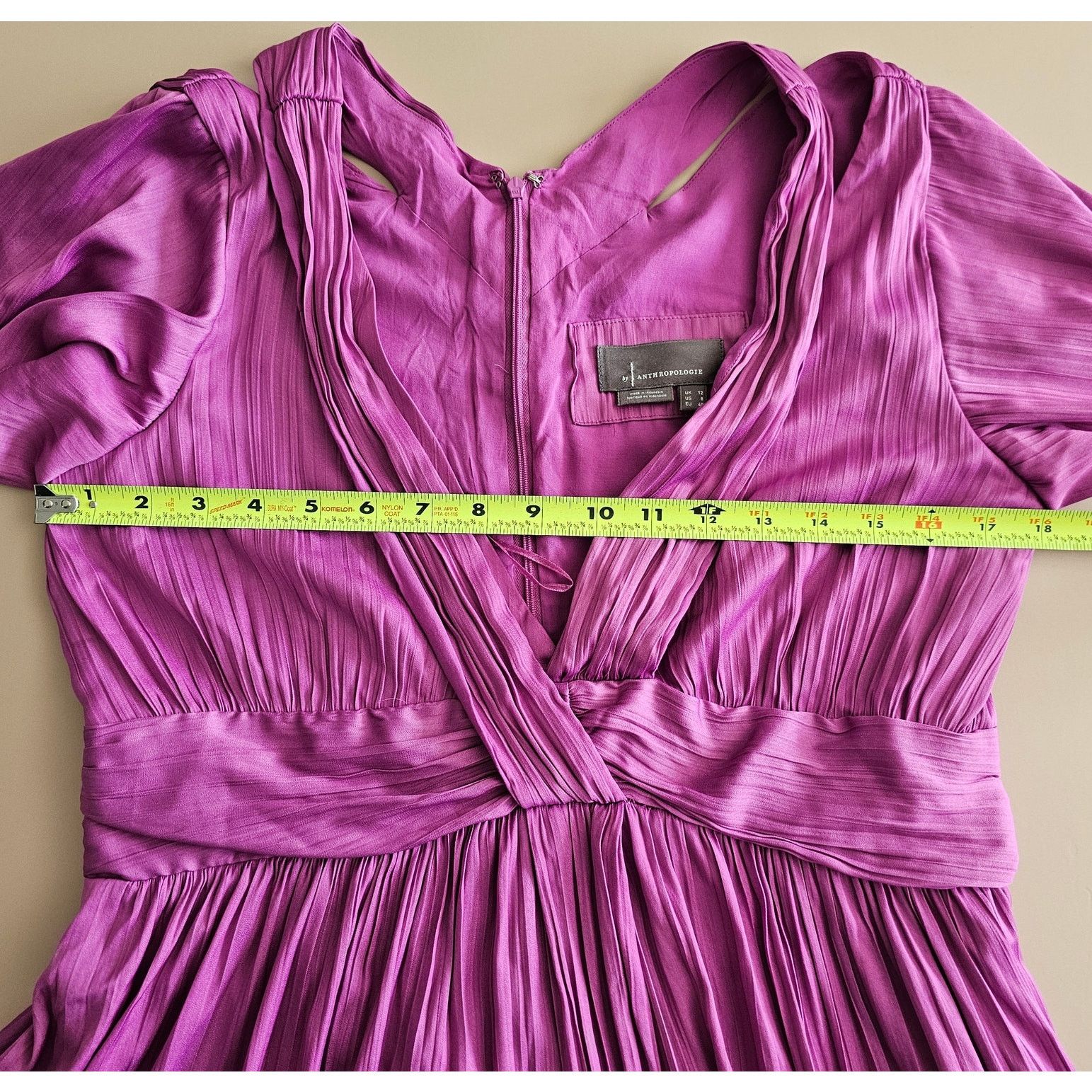 Anthropologie NWT Anthropologie Deep V-Neck Vibrant Mini Purple Dress 8 Size M / US 6-8 / IT 42-44 - 6 Thumbnail