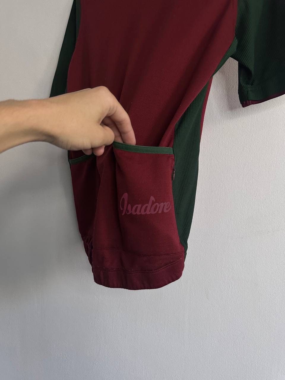 Rapha Isadore Merino Blend Cycling Jersey Men’s L Burgundy/Green Size US L / EU 52-54 / 3 - 8 Thumbnail