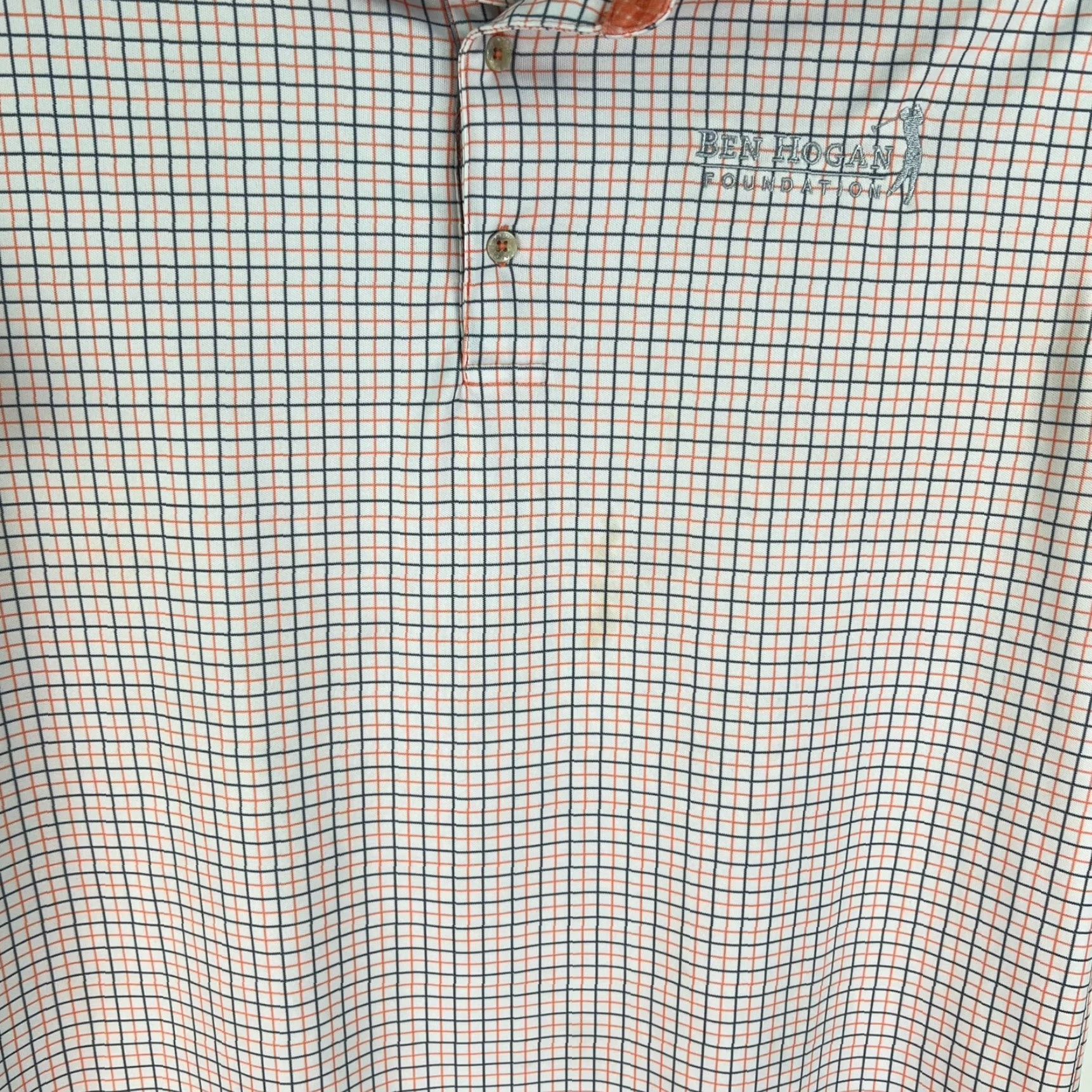 Hogan VINTAGE Ben Hogan Foundation Golf Shirt Mens L White Orange Checked Shirt Polo US Shirt Mens L White Orange Checked Size US L / EU 52-54 / 3 - 4 Thumbnail