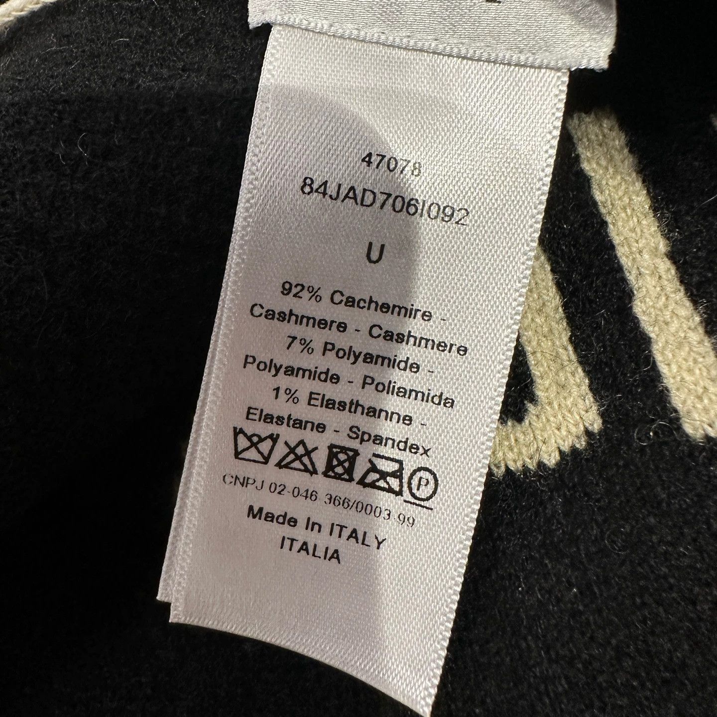 Christian Dior Monsieur Christian Dior may124 slogan letter cashmere beanie U Size ONE SIZE - 4 Thumbnail