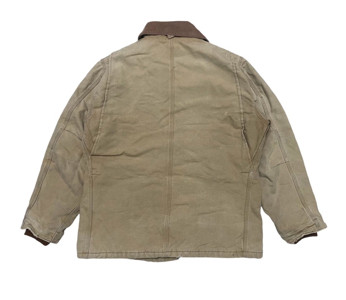 Carhartt VINTAGE CARHARTT KHAKI NICELY FADED QUILTED LINEN RARE Size US L / EU 52-54 / 3 - 3 Thumbnail