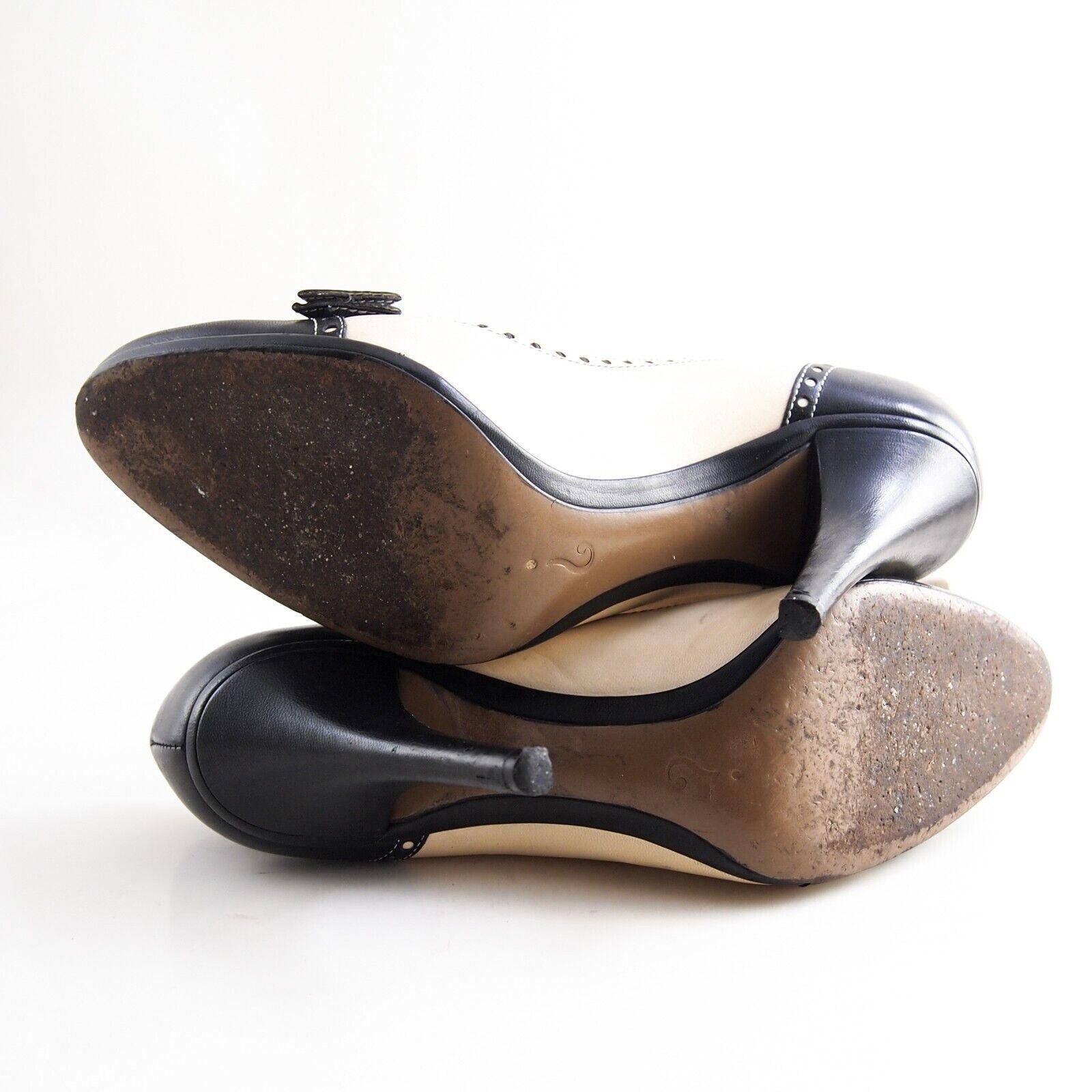 Moschino Moschino Heels Black Ivory Leather Womens US 8 EU 38 Size US 8 / IT 38 - 8 Thumbnail