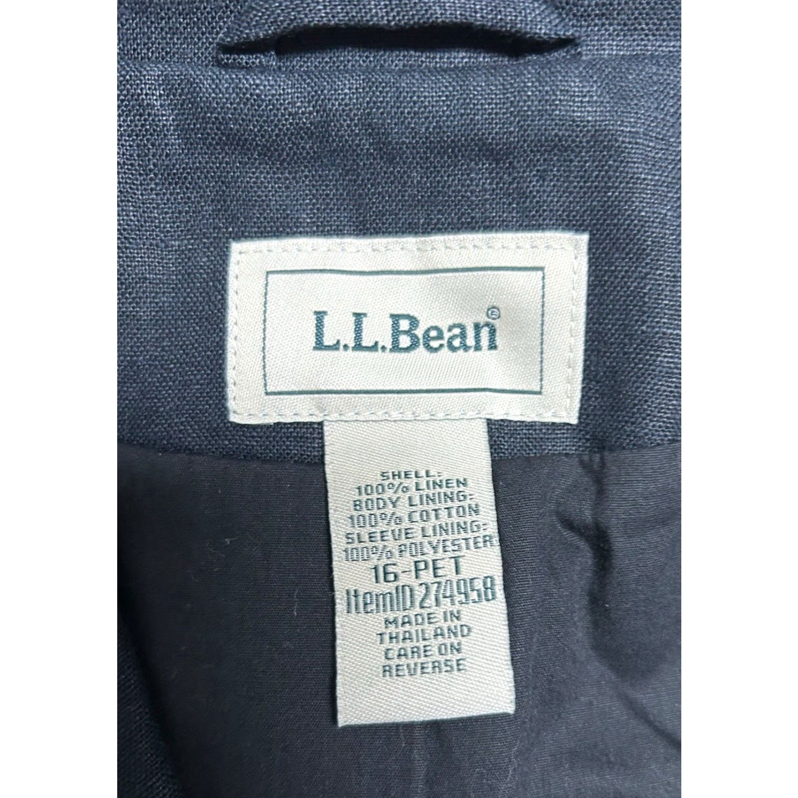 Vintage VINTAGE L.L. Bean Blazer Women’s Size 16P Black 3-Button Lined 100% Linen Y2K Women Mens? Size XXL / US 16-18 / IT 52-54 - 7 Thumbnail
