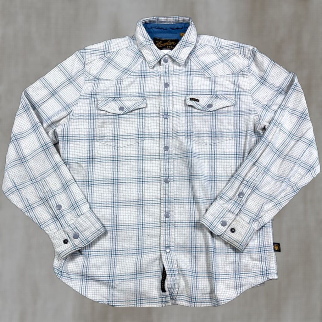 Howler Brothers VINTAGE Howler Bros Flannel Shirt Men Medium Tan Blue Plaid Snap Button Hiking Camp Size US M / EU 48-50 / 2 - 1 Thumbnail