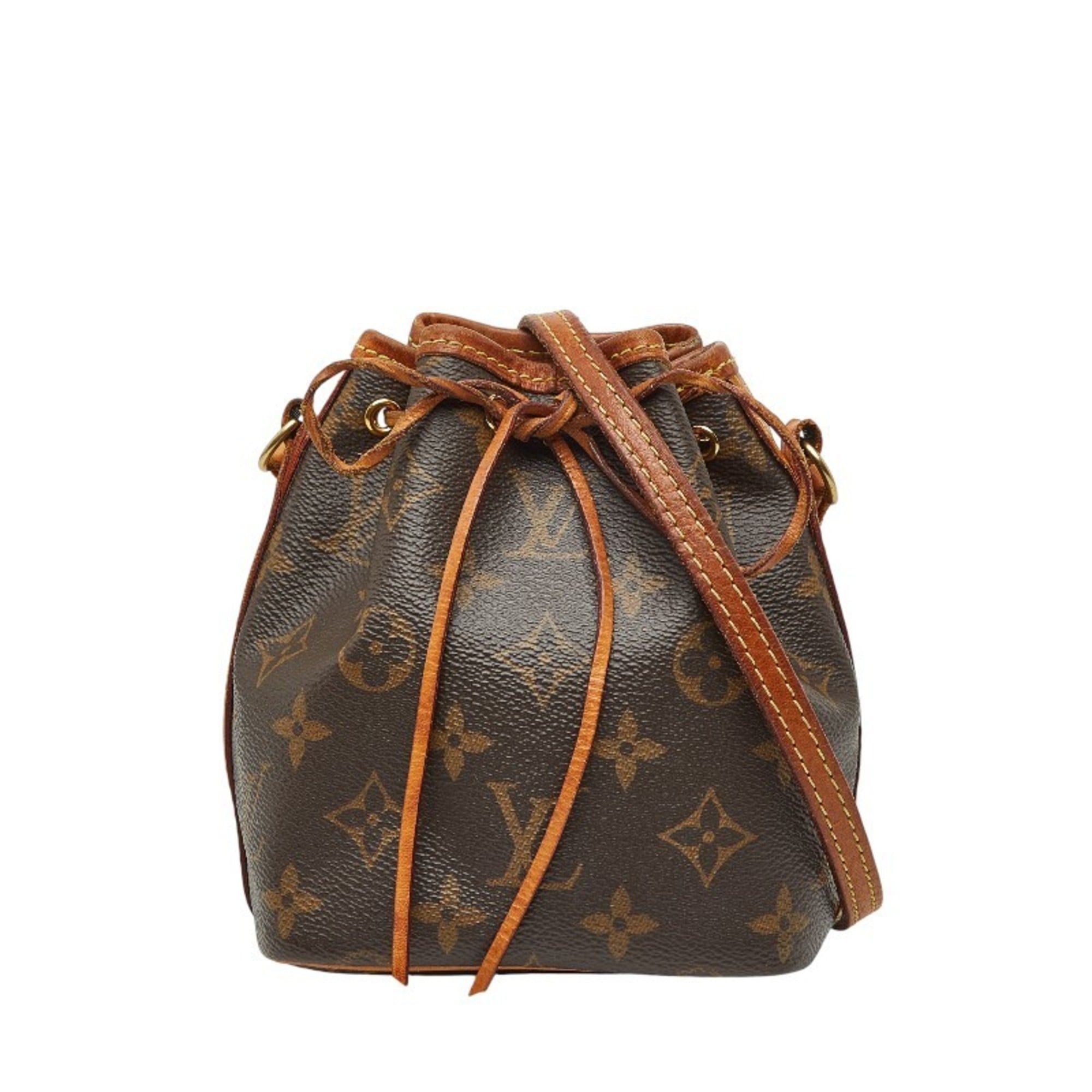 Louis Vuitton Louis Vuitton Monogram Nano Noe Crossbody Mini Shoulder Bag with Drawstring, M41346, Brown Leather, Women's, LOUIS VUITTON Size ONE SIZE - 1 Thumbnail