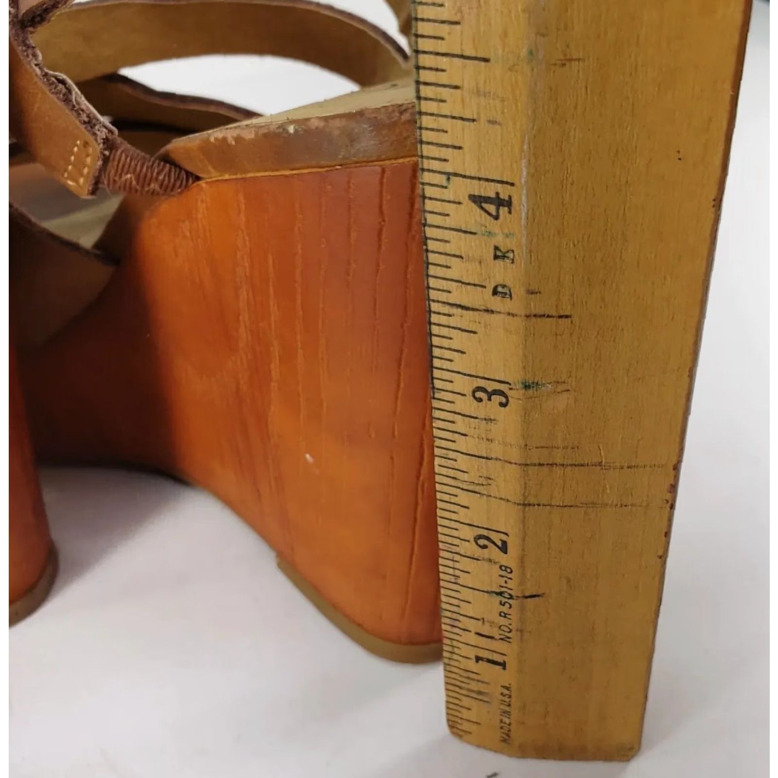 Lucky Brand Lucky Brand Larinaa Platform Wedge Sandals Heels Leather Brown 6.5M/36.5 Womens Open Toe Buckle Platform & Wedges Casual Party Workwear Size US 7 / IT 37 - 6 Thumbnail