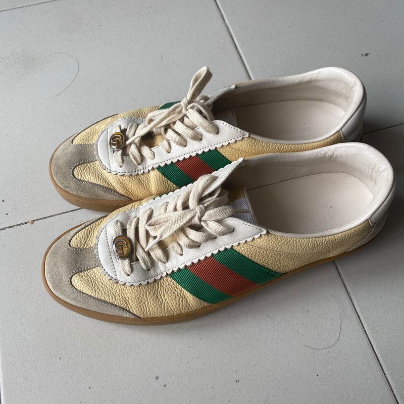 Gucci Gucci Brown and Green Leather Casual Sneakers 0079 Size US 9.5 / EU 42-43 - 1 Thumbnail