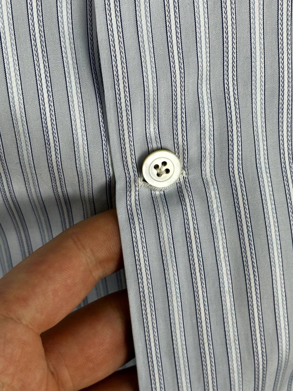 Kiton Kiton Napoli Button Up Shirt Blue Striped Long Sleeve Size US L / EU 52-54 / 3 - 5 Thumbnail