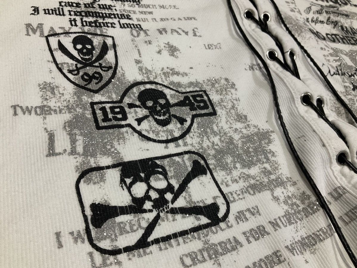 If Six Was Nine 🔥Sick Y2K Collins Laces Up Poem Shirt Cross Skull Size US L / EU 52-54 / 3 - 7 Thumbnail