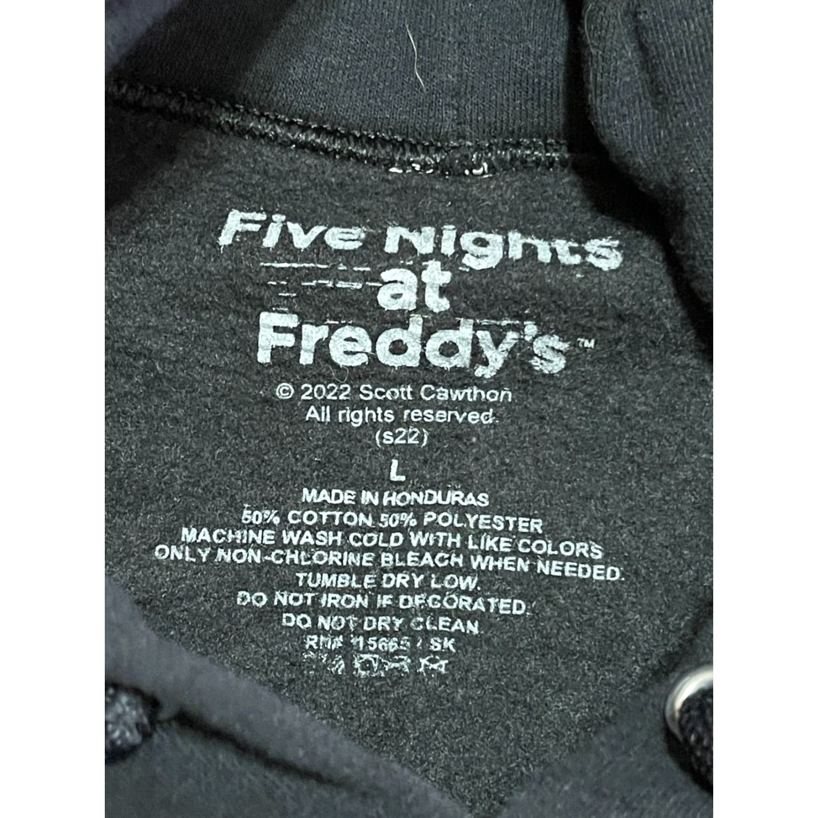 Vintage Five Nights at Freddys Hoodie Mens Size Large Black Pullover Long Sleeve Adult Regular Fit Vintage No Size US L / EU 52-54 / 3 - 7 Thumbnail
