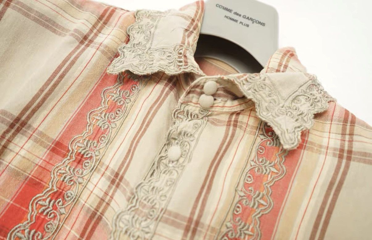 Iroquois Japan Iroquois Embroidered Mock Neck Plaid Shirt Size XS / US 0-2 / IT 36-38 - 5 Thumbnail