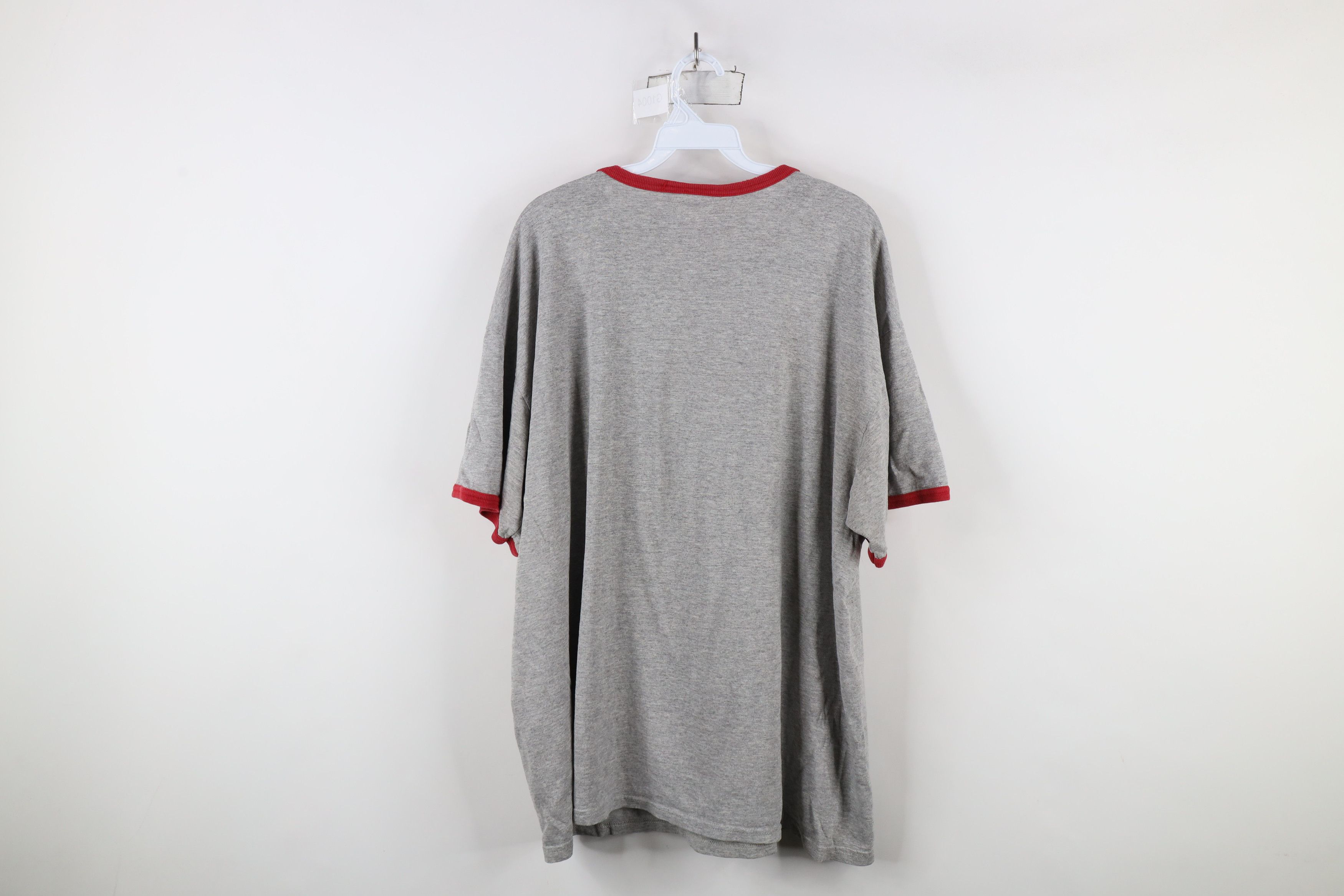 Nike × Vintage Vintage 90s Nike Scott Mini Swoosh Ringer T-Shirt Gray Size US XXL / EU 58 / 5 - 12 Thumbnail