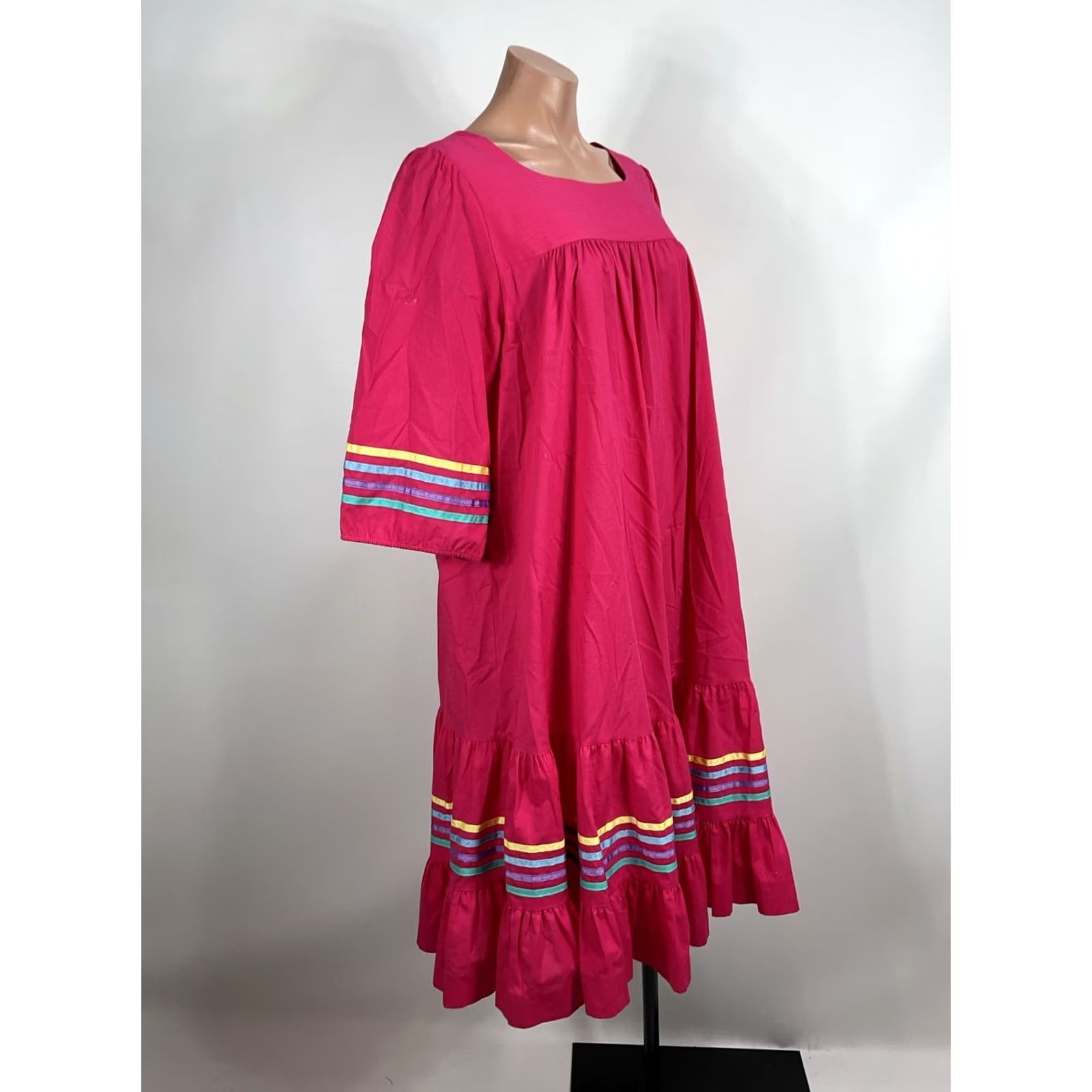 Vintage VINTAGE California Dynasty Mod Caftan Dress O/S Pink 70s GoGo Summer/Beach Womens Size L / US 10 / IT 46 - 4 Thumbnail