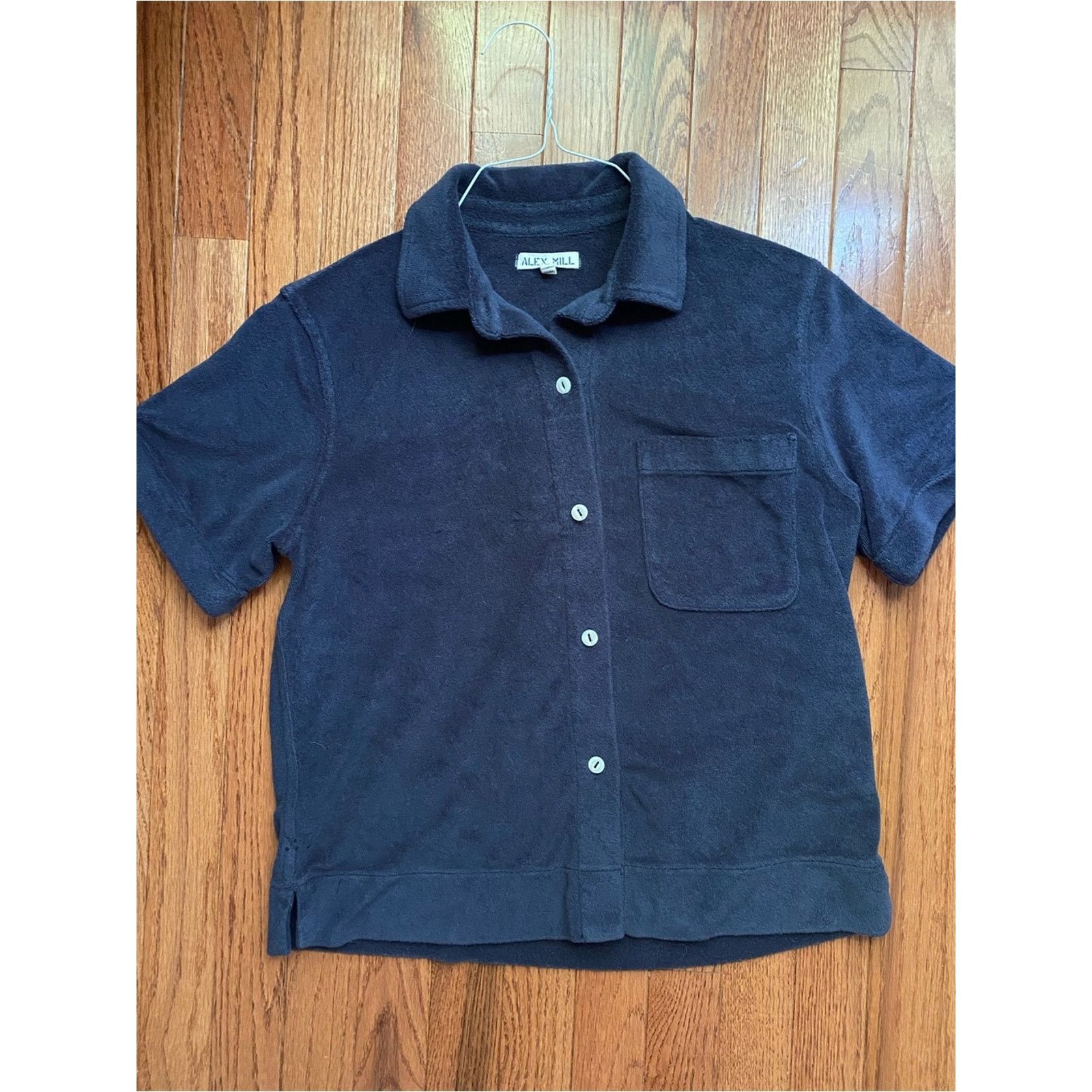 Alex Mill Alex Mill $95 Womens Benny Navy Terry Shirt Small EUC Size S / US 4 / IT 40 - 2 Thumbnail