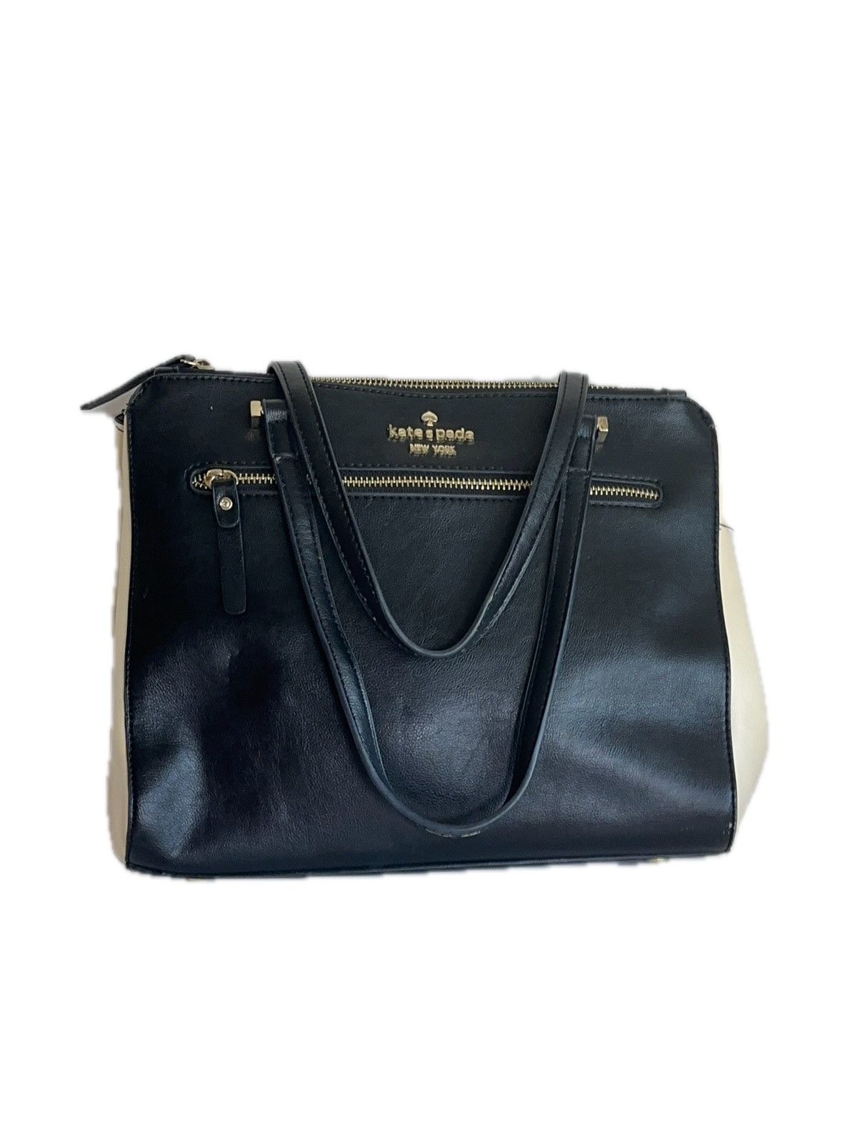 Kate Spade Kate Spade Matthew Dr Black Leather Satchel Two-Tone Gusset Size ONE SIZE - 1 Thumbnail