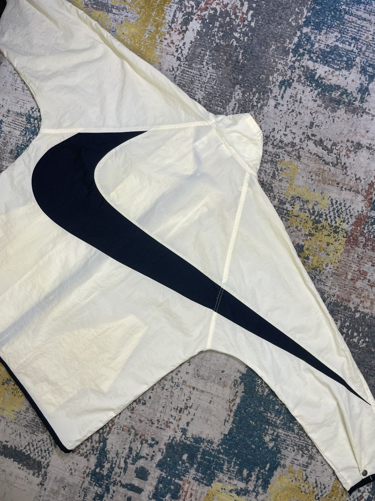 Nike Vtg 90s Nike Big Swoosh Nylon Windbreaker Jacket Size US XL / EU 56 / 4 - 7 Thumbnail
