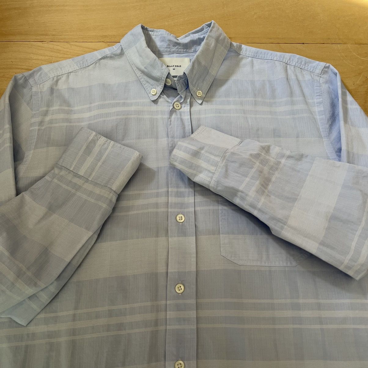 Billy Reid Billy Reid Shirt M Blue Striped Collared Button Up Size US M / EU 48-50 / 2 - 3 Thumbnail