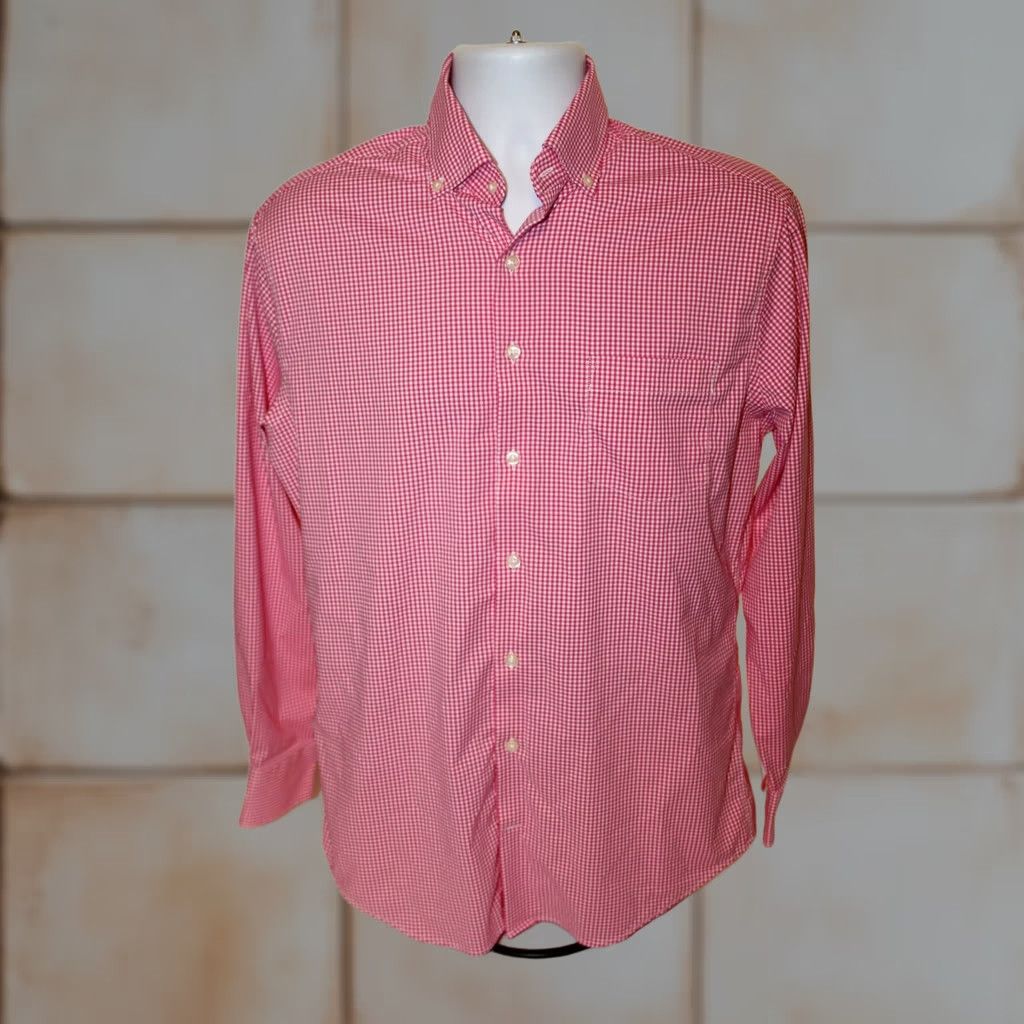 Peter Millar Peter Millar Summer Comfort Long Sleeve Button-Down Shirt Pink Gingham Mens M Size US M / EU 48-50 / 2 - 1 Thumbnail