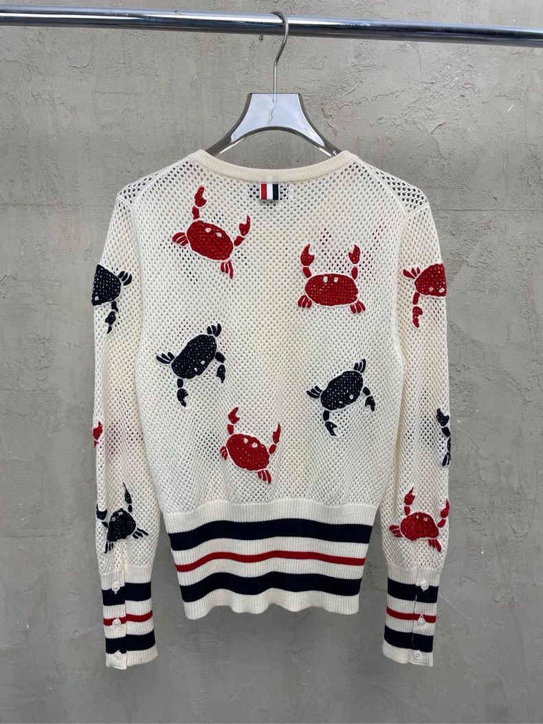 Thom Browne Thom browne Beige full-print crab striped mesh knitted butt Size M / US 6-8 / IT 42-44 - 3 Thumbnail