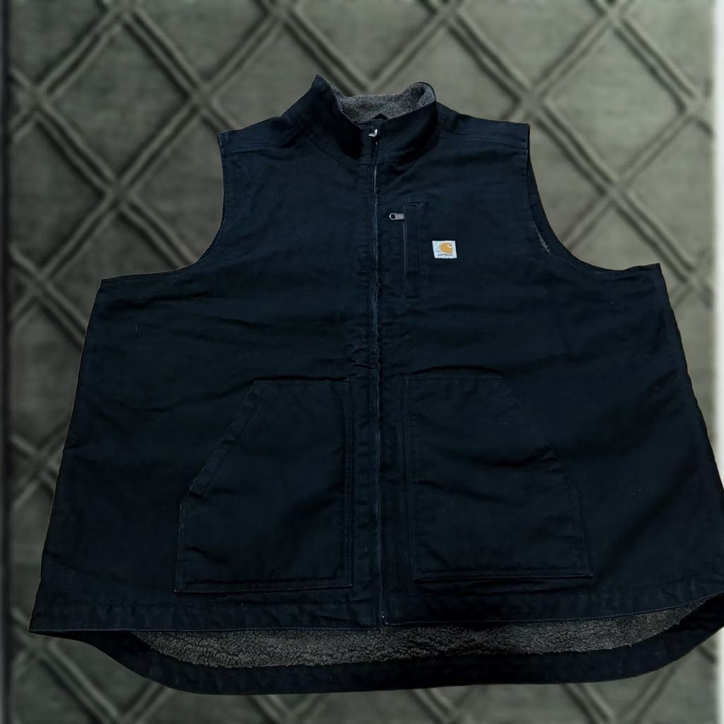 Carhartt Carhartt Vest Main Selling Point Category: Vest Adult Size 2XL Black Lined Sherpa Zip Pocket Workwear Mens Size US XXL / EU 58 / 5 - 1 Thumbnail