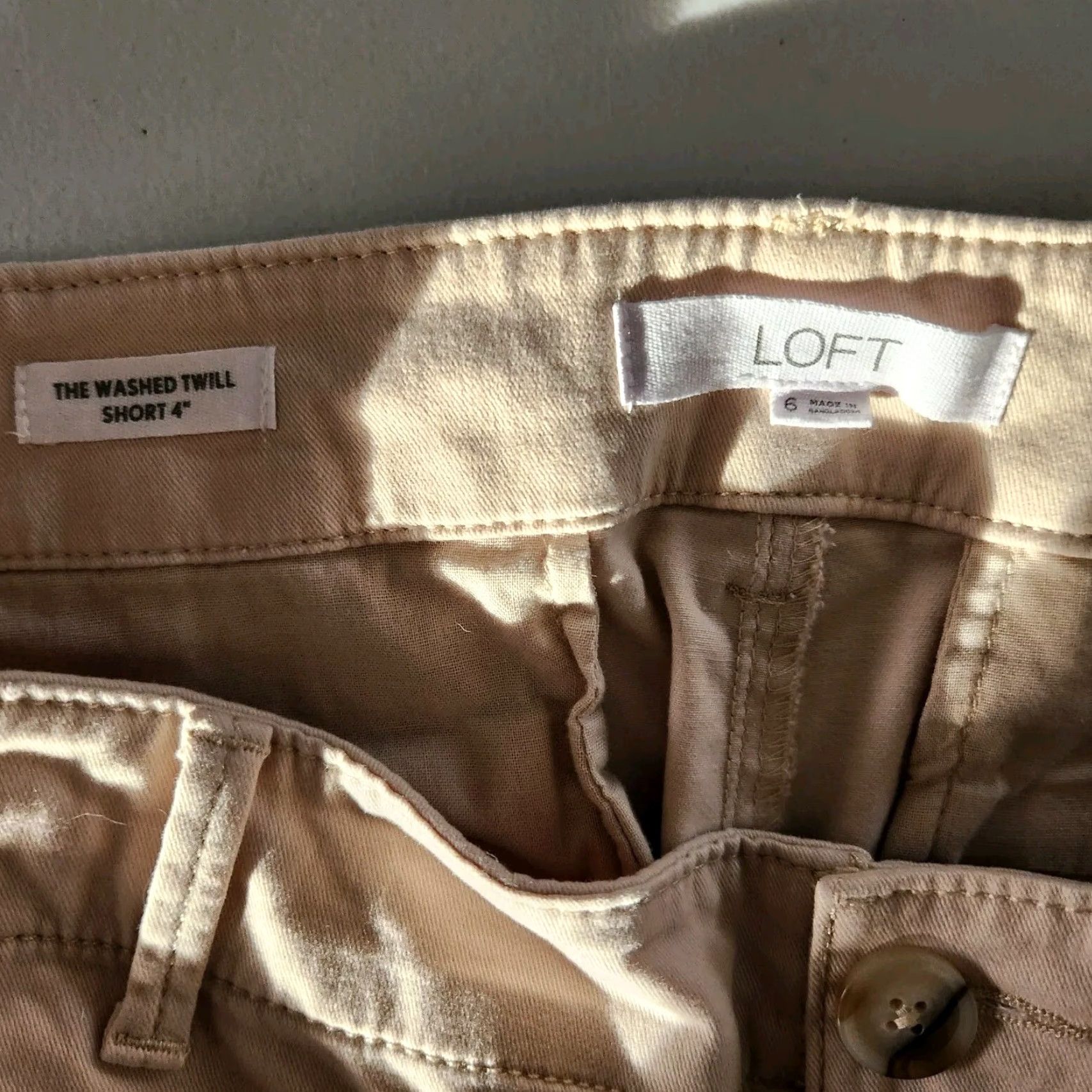 Loft LOFT Womens Tan The Washed Twill 4" Short-Size 6 Size 27" / US 4 / IT 40 - 5 Thumbnail
