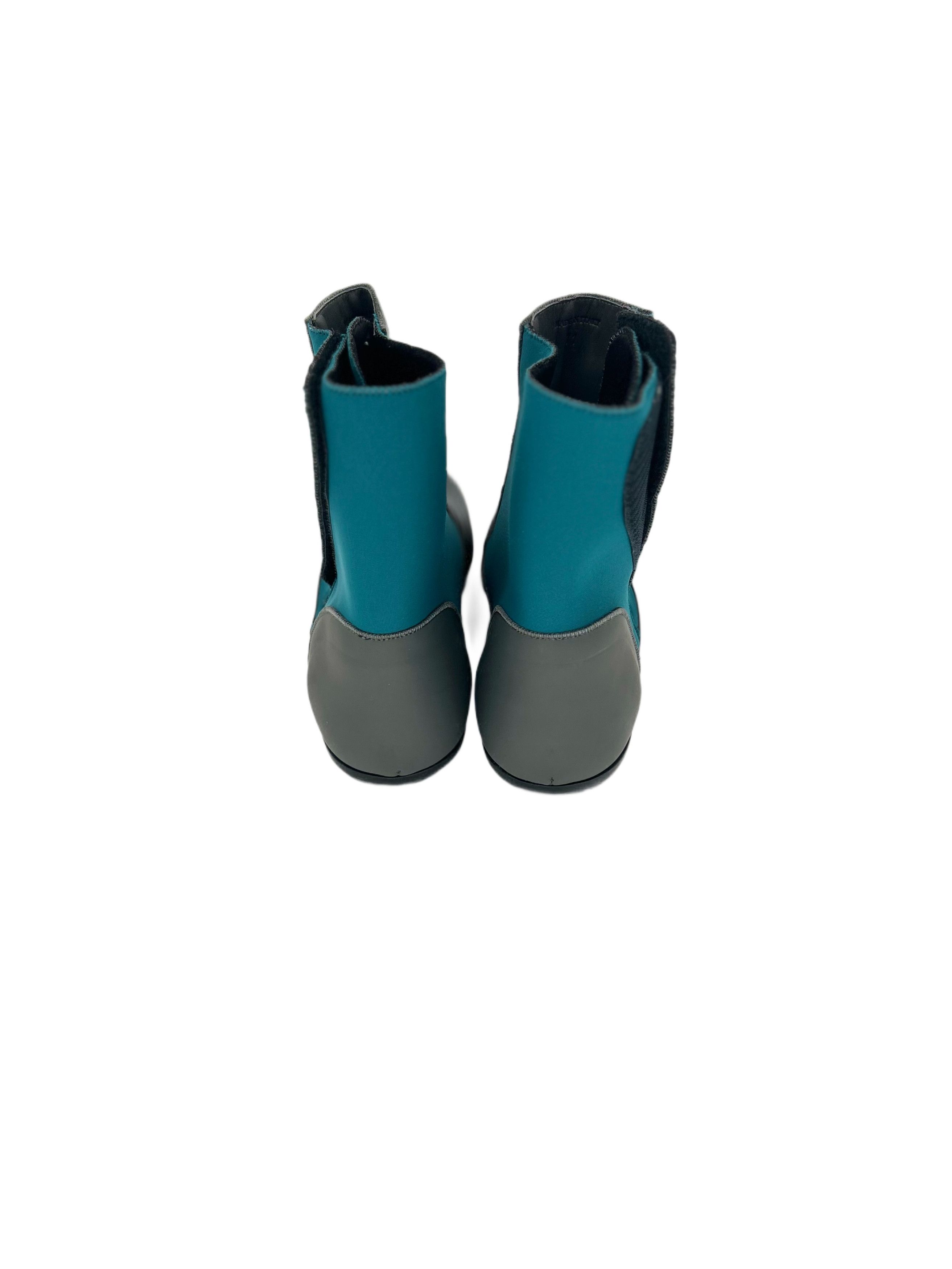 Lanvin Lanvin Grey Leather Boots with Turquoise Neoprene Size US 9 / EU 42 - 7 Thumbnail