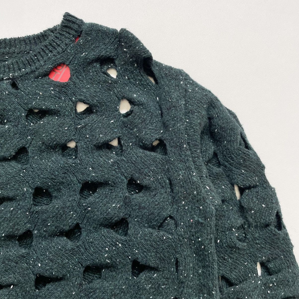 Issey Miyake Forest Green Cut Out Wool ‘Nest Knit’ Size US M / EU 48-50 / 2 - 6 Thumbnail