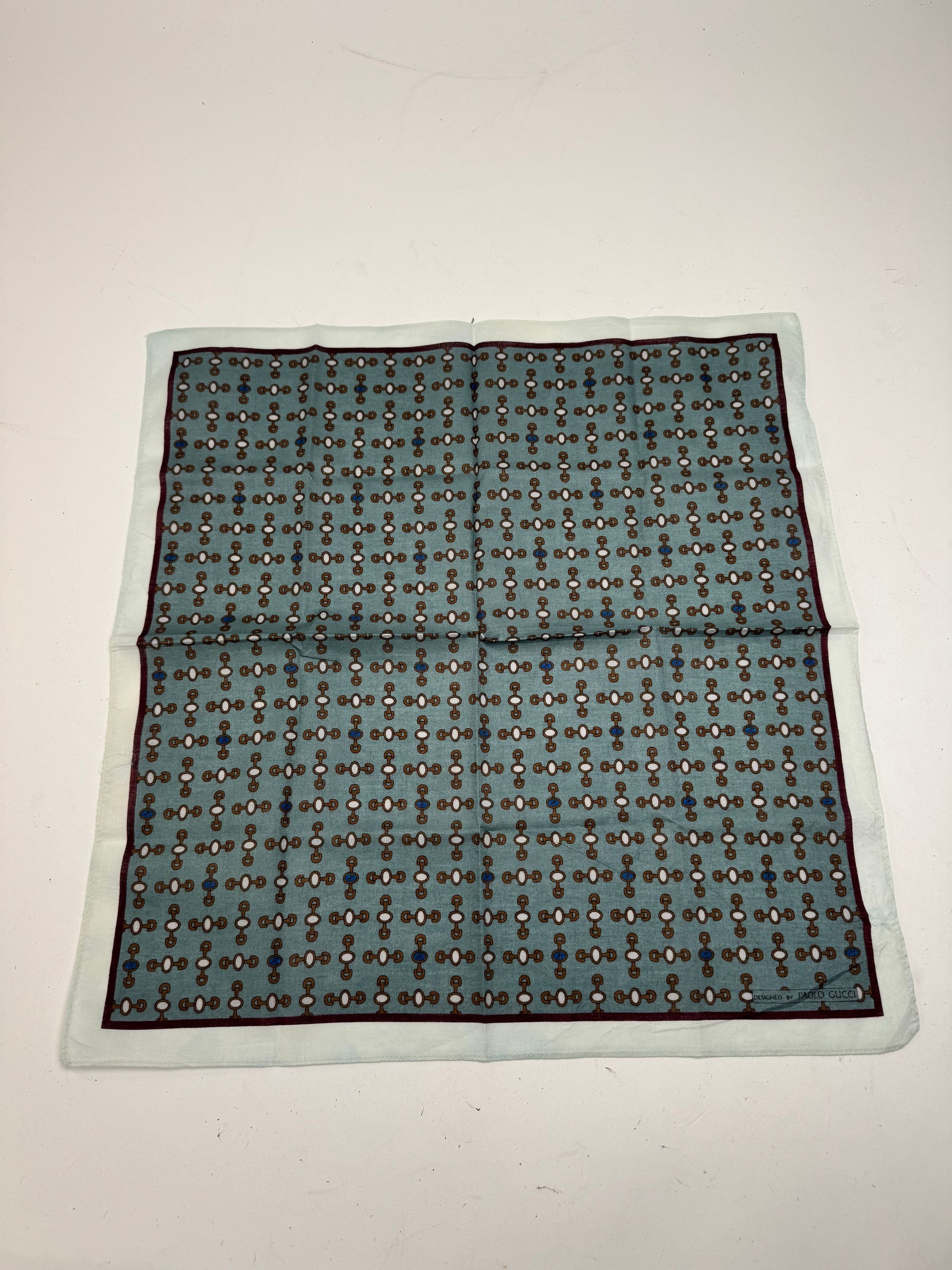 Gucci Vintage Horsebit Scarf Blue black Size ONE SIZE - 1 Thumbnail