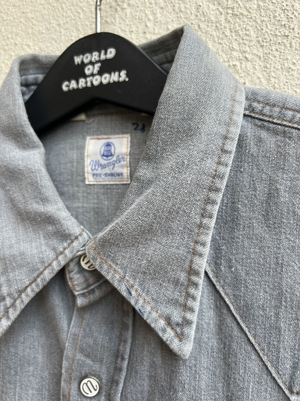 Vintage Vintage 90s Wrangler Blue Bell Grey Denim Western Shirt Size US M / EU 48-50 / 2 - 11 Thumbnail